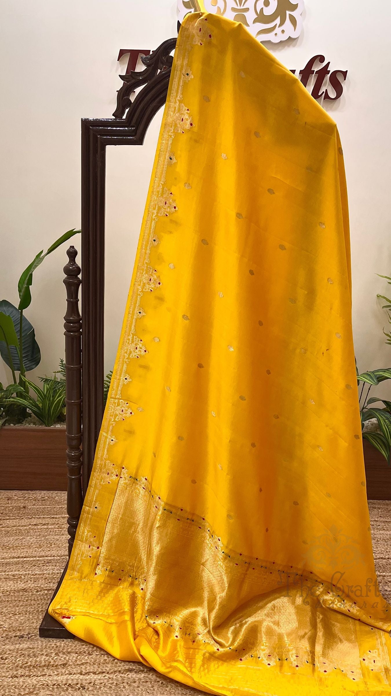 Pure Mango Silk Handloom Banarasi Saree - Meenakari