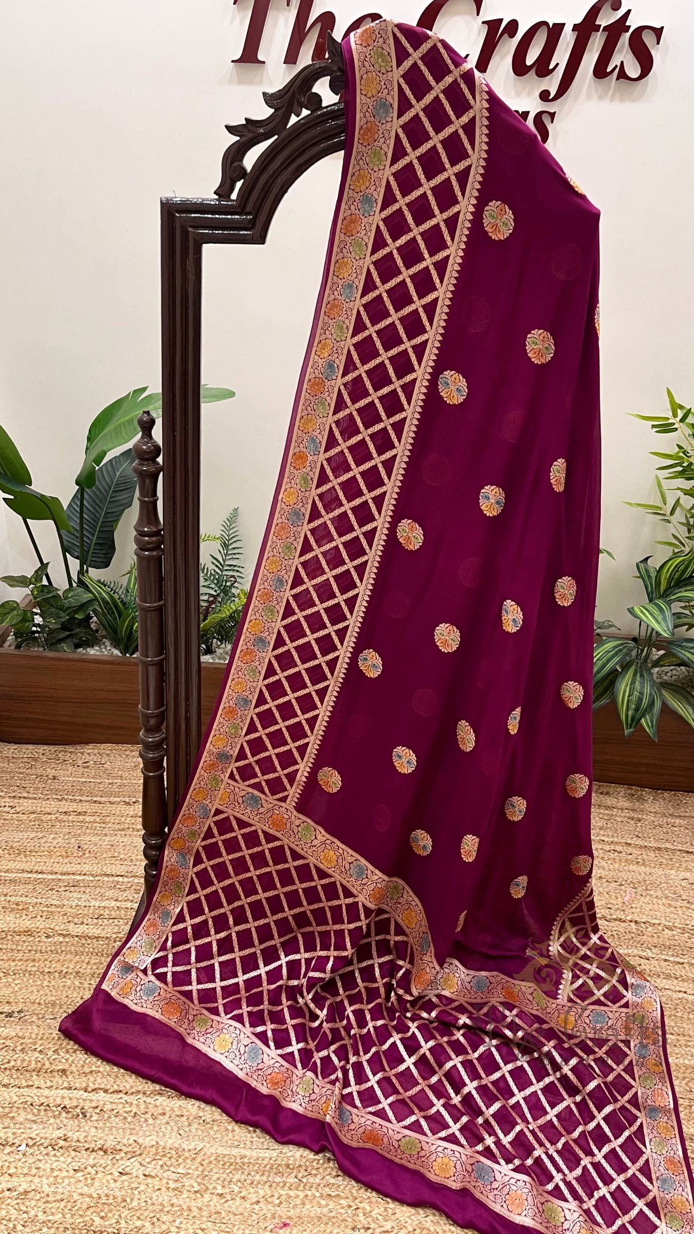 Pure Khaddi Chiffon Banarasi Saree
