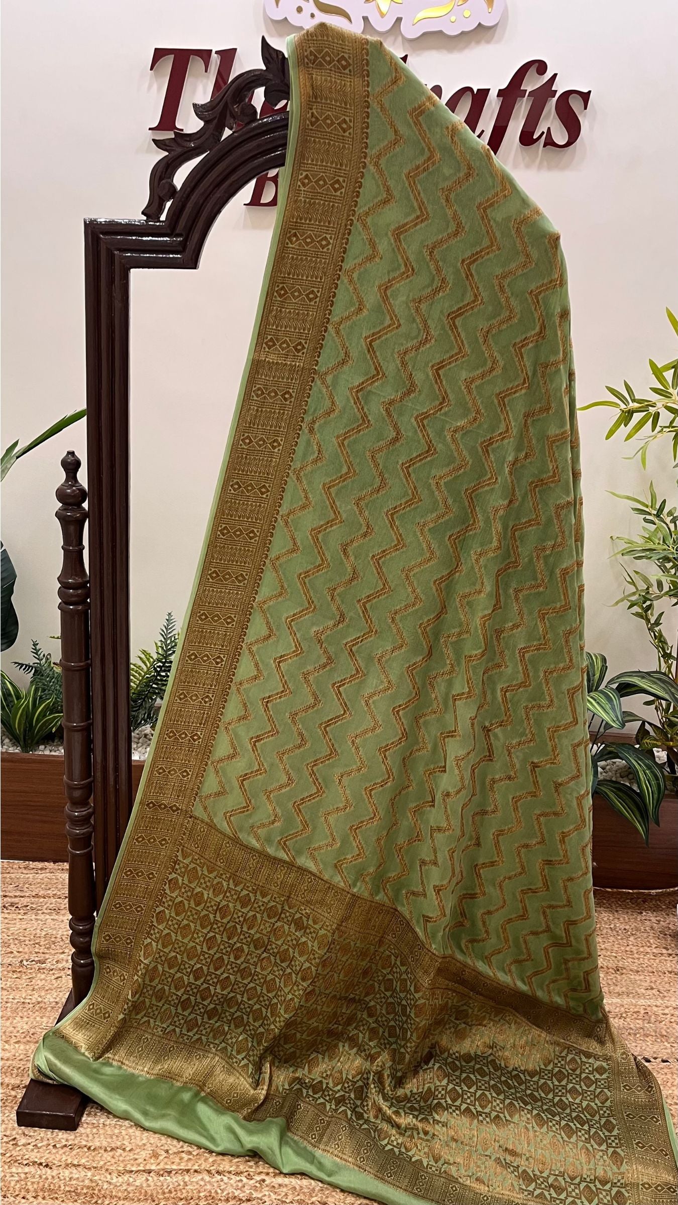 Pure Khaddi Chiffon Banarasi Saree