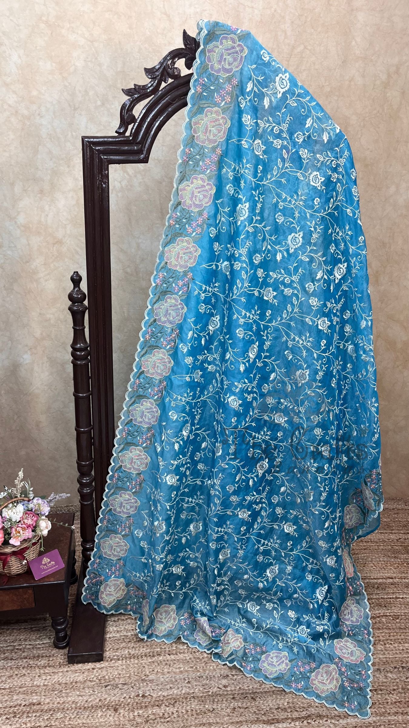 Pure Tissue Silk Banarasi Saree - Chikankari all over