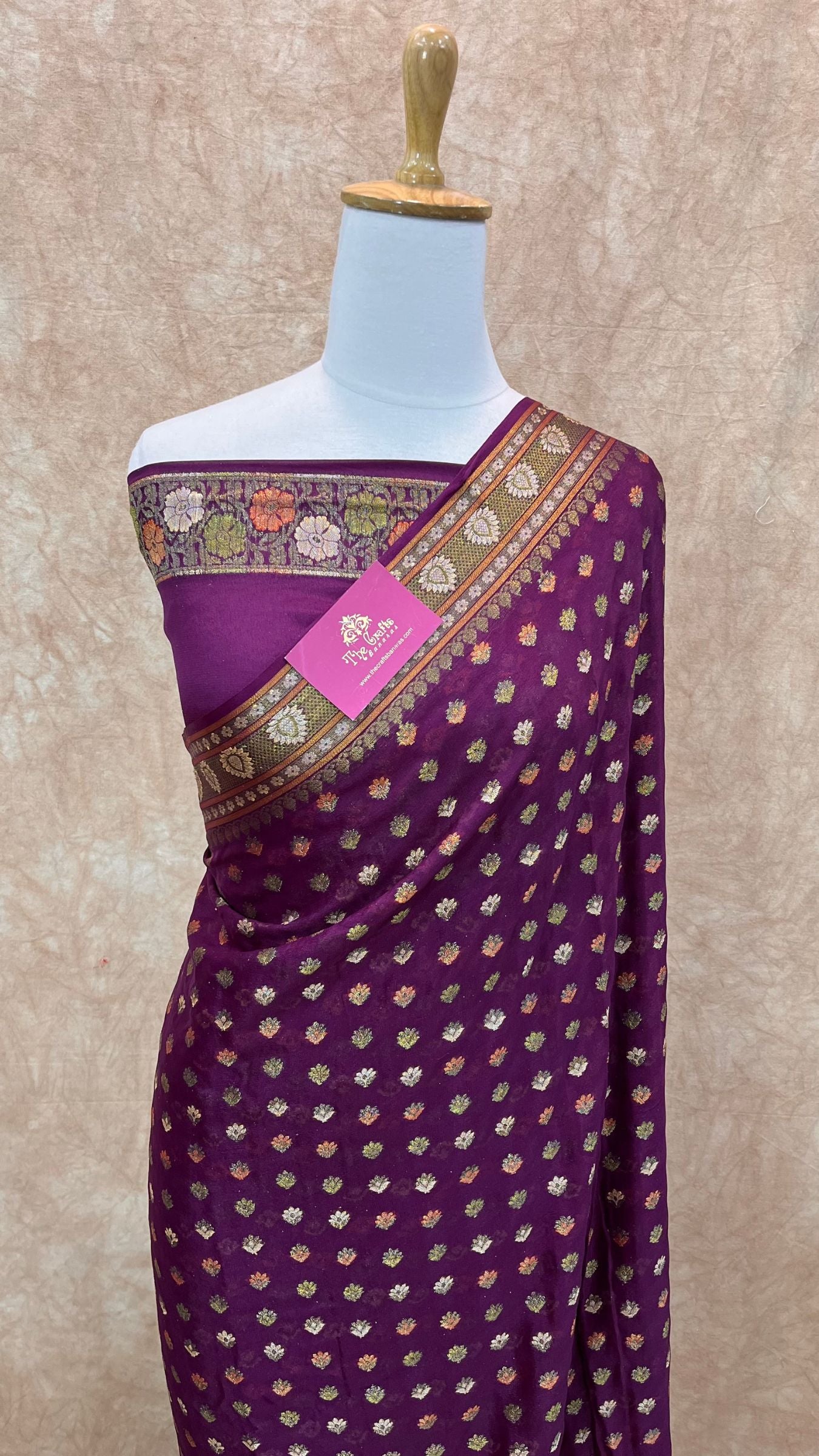 Pure Khaddi Chiffon Banarasi Saree