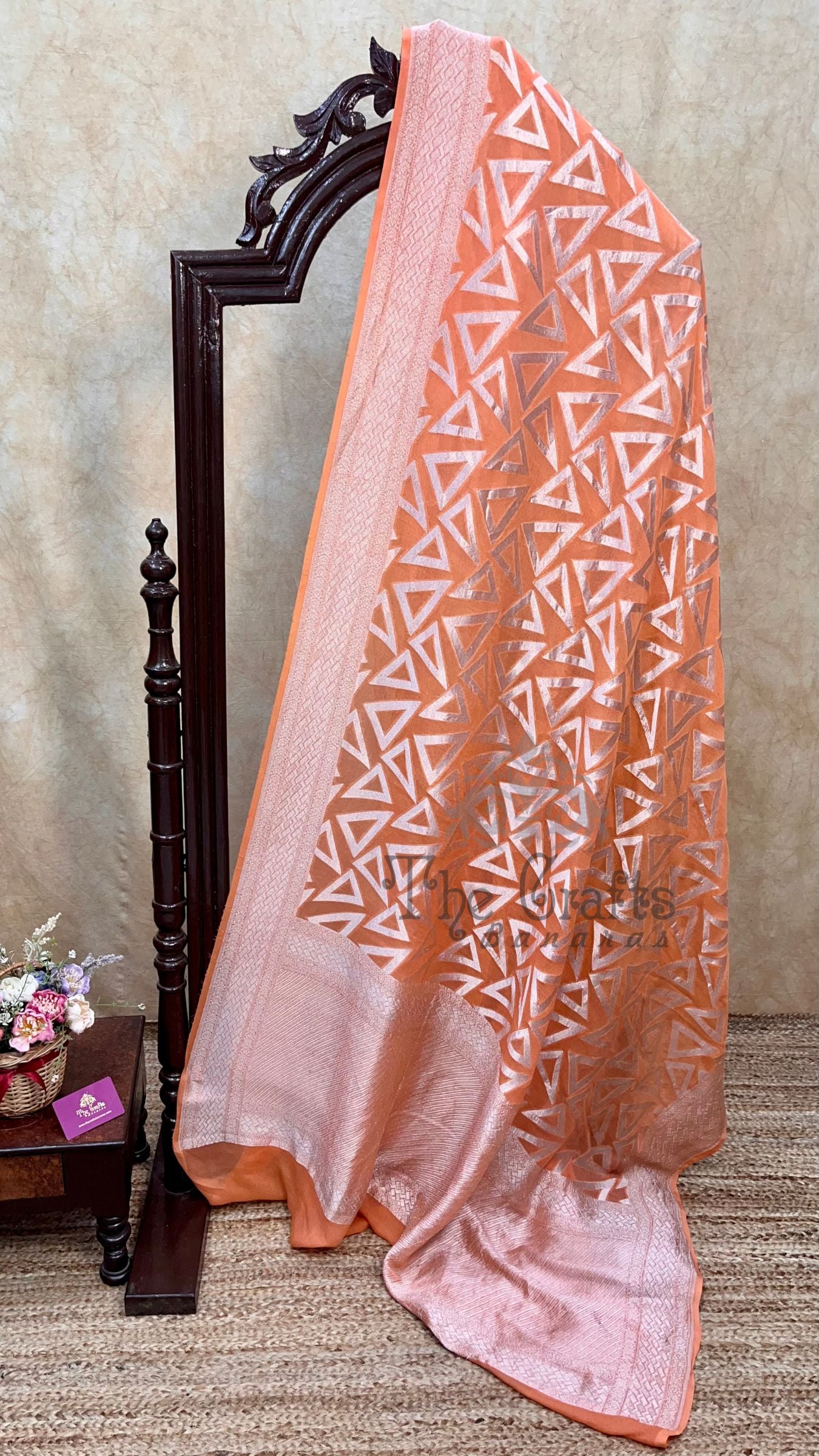 Pure Georgette Banarasi Saree - Silver Zari