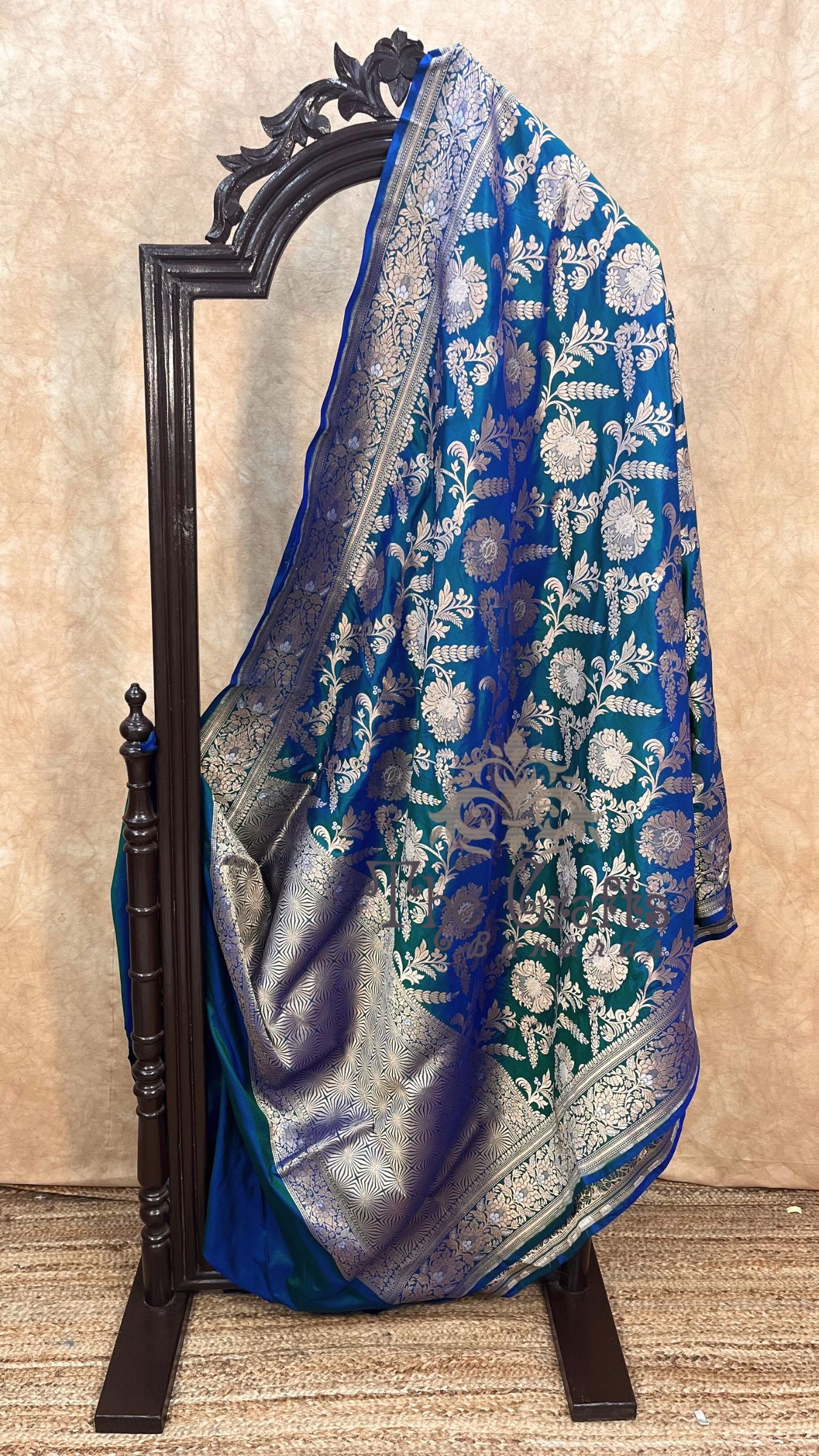 Pure Katan Silk Handloom Banarasi Saree - All over Sona Roopa Jaal work