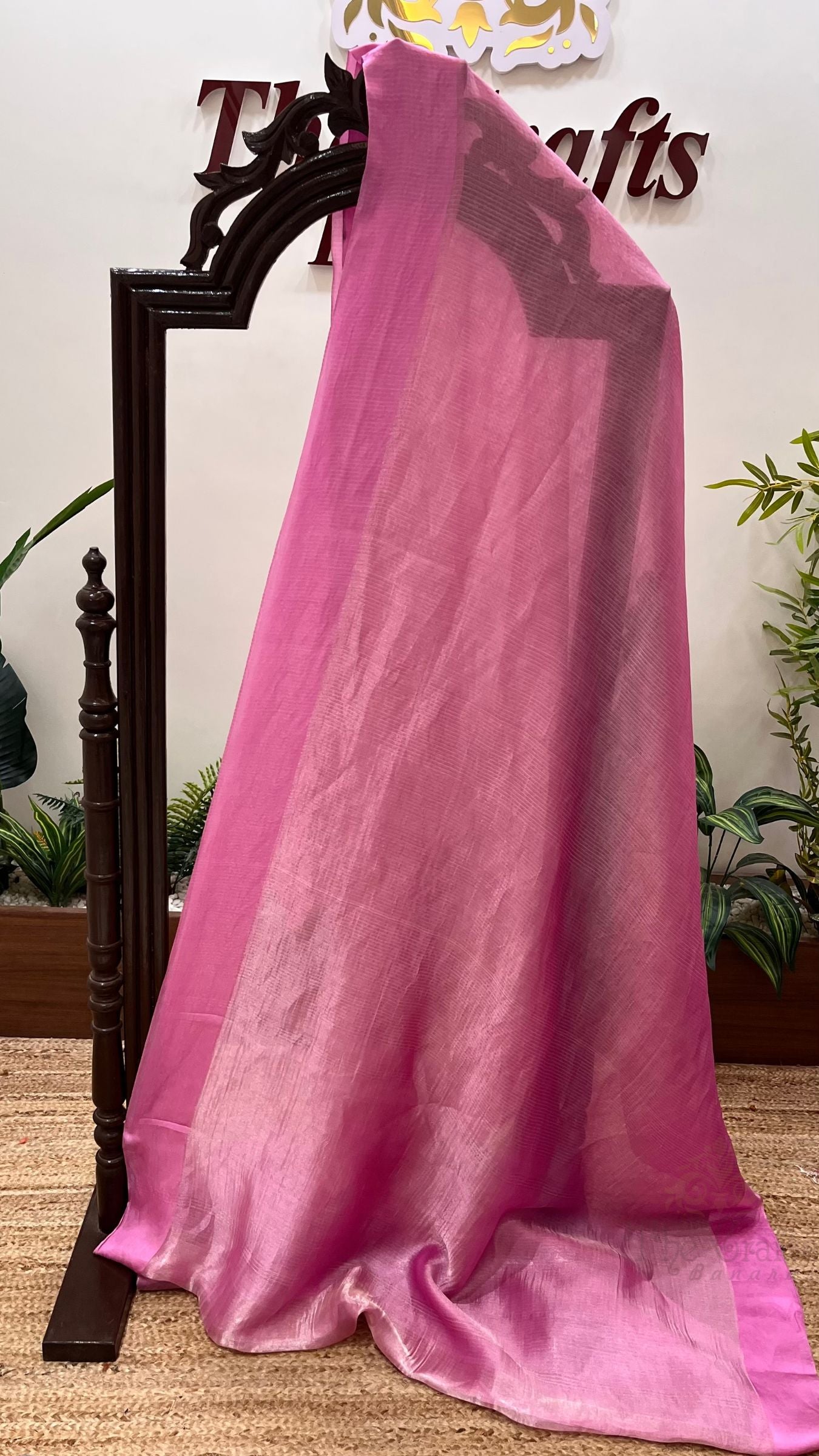 Pure Tissue Silk Handloom Banarasi Saree - with Satin Border