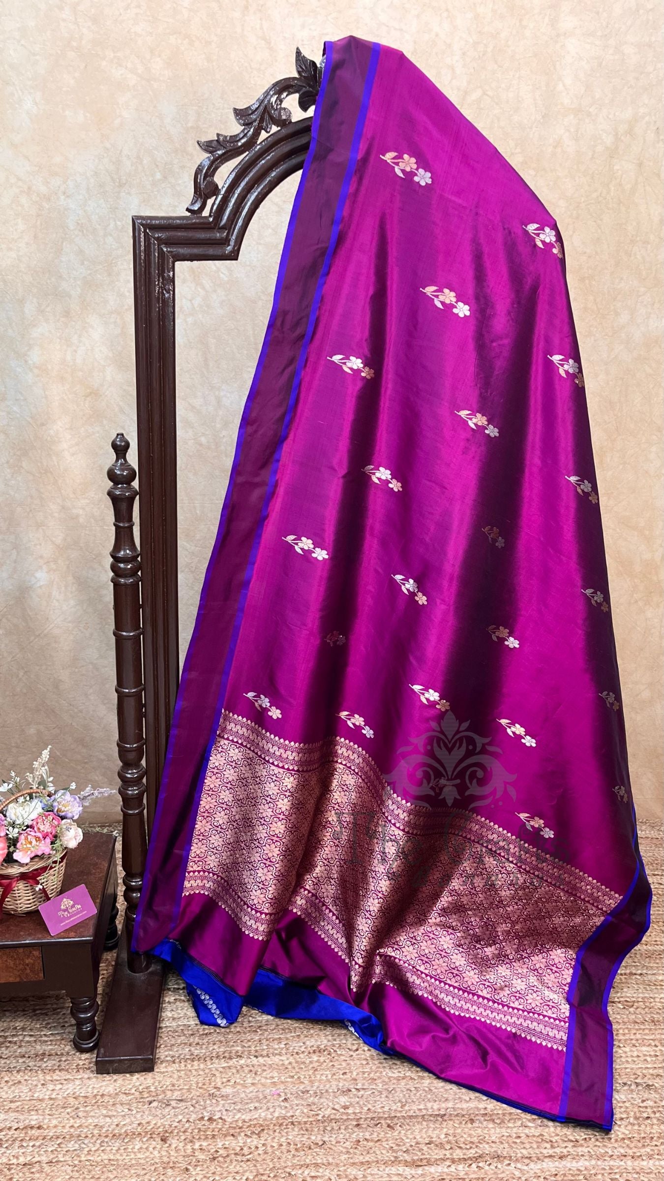 Pure Raw Mango Silk Handloom Banarasi Saree