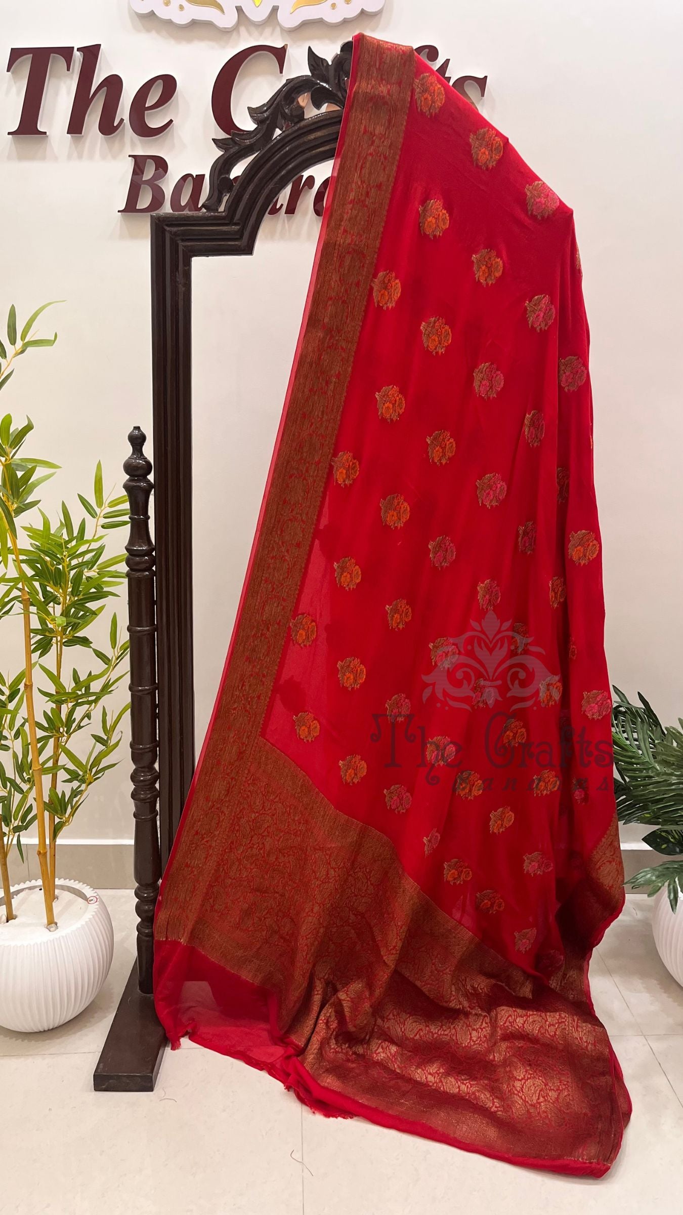 Pure Khaddi Chiffon Banarasi Saree