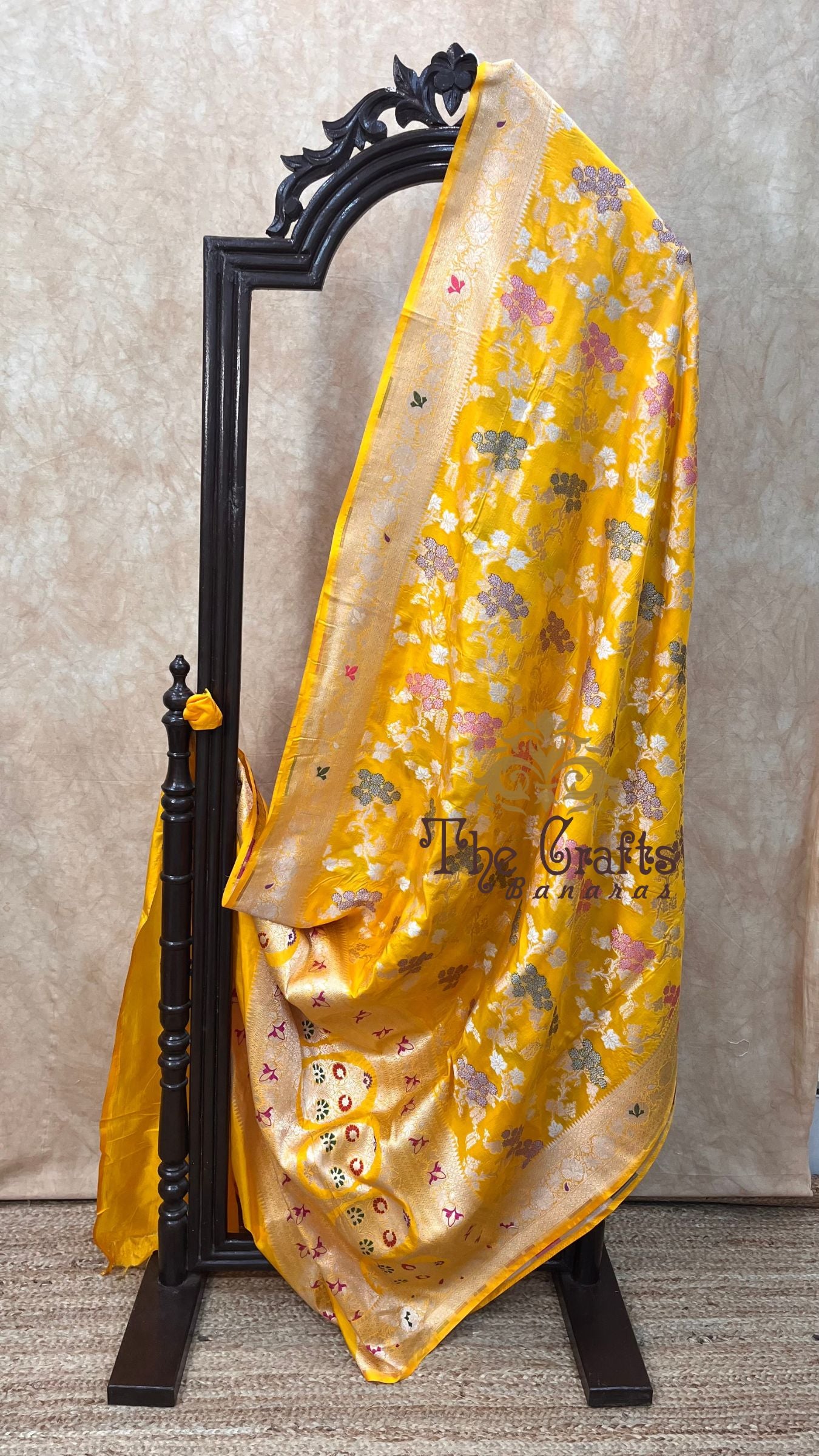 Pure Katan Silk Handloom Banarasi Saree - All over Meenakari Jaal work