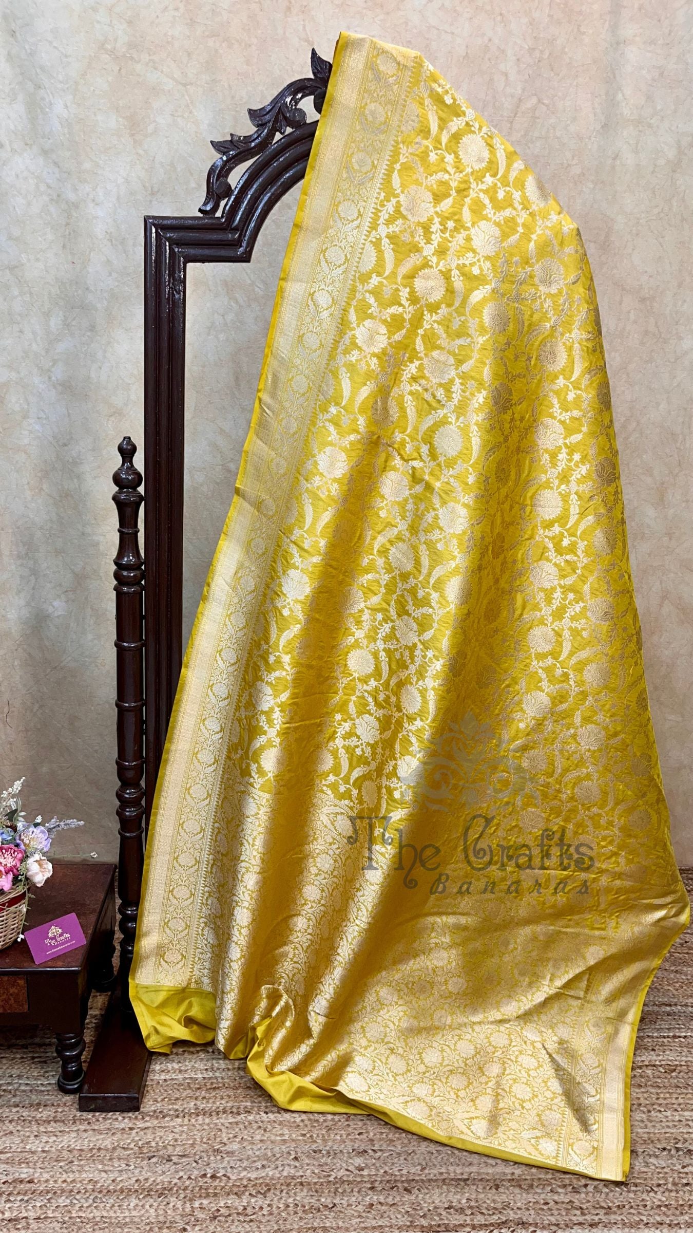 Pure Katan Silk Handloom Banarasi Saree - Jaal work