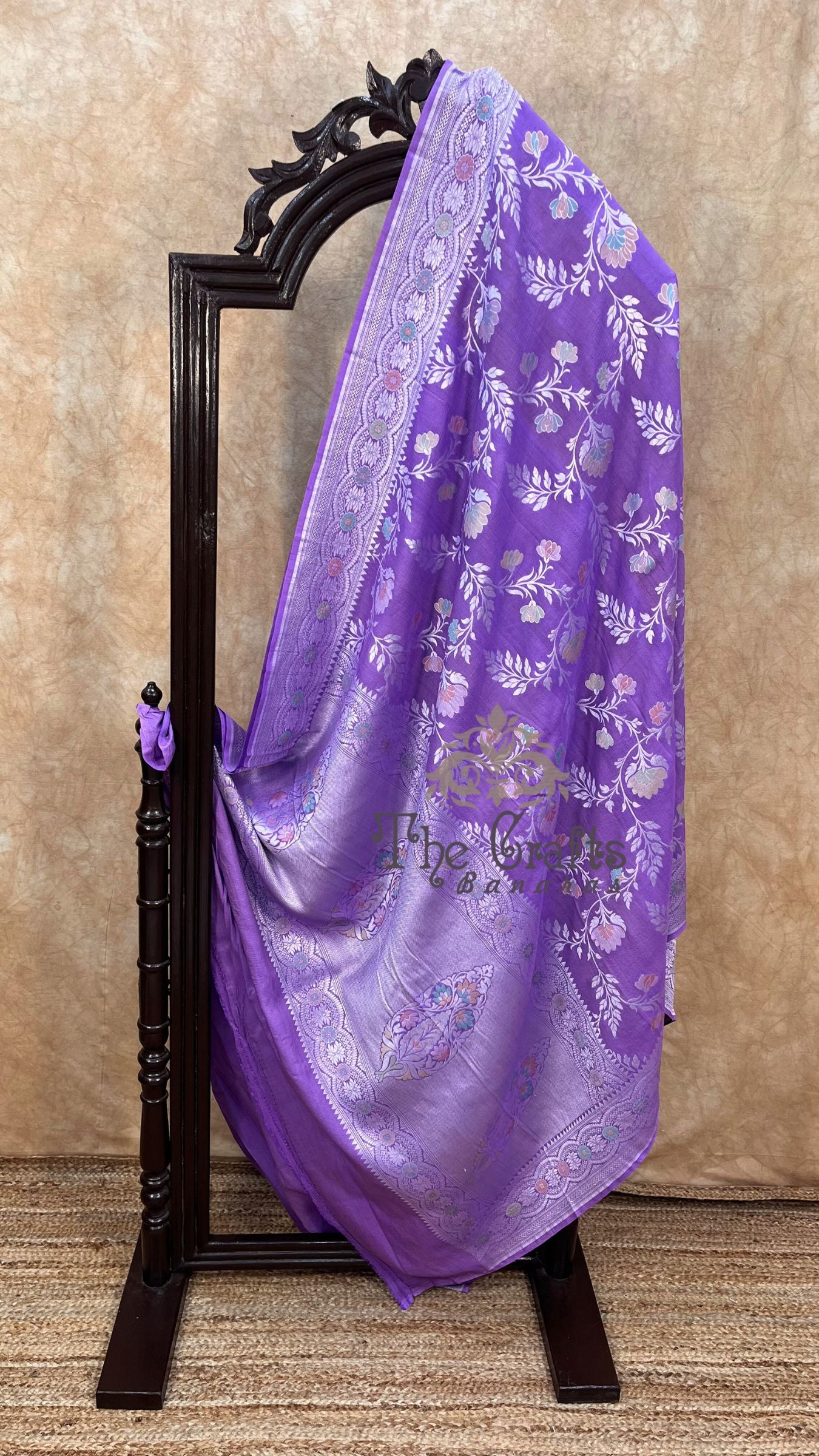 Tussar Georgette Handloom Banarasi Saree - Meenakari all over