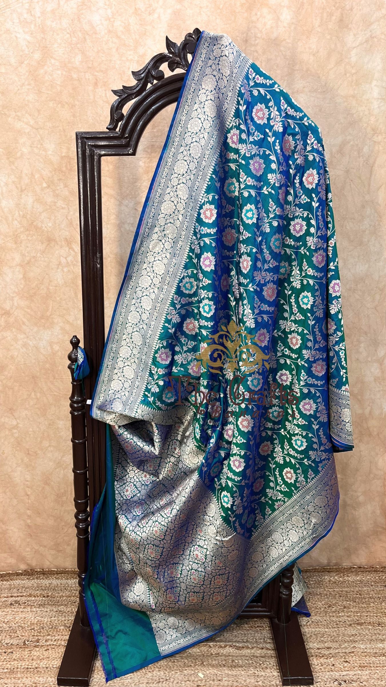 Pure Katan Silk Handloom Banarasi Saree - All over Meenakari Jaal work