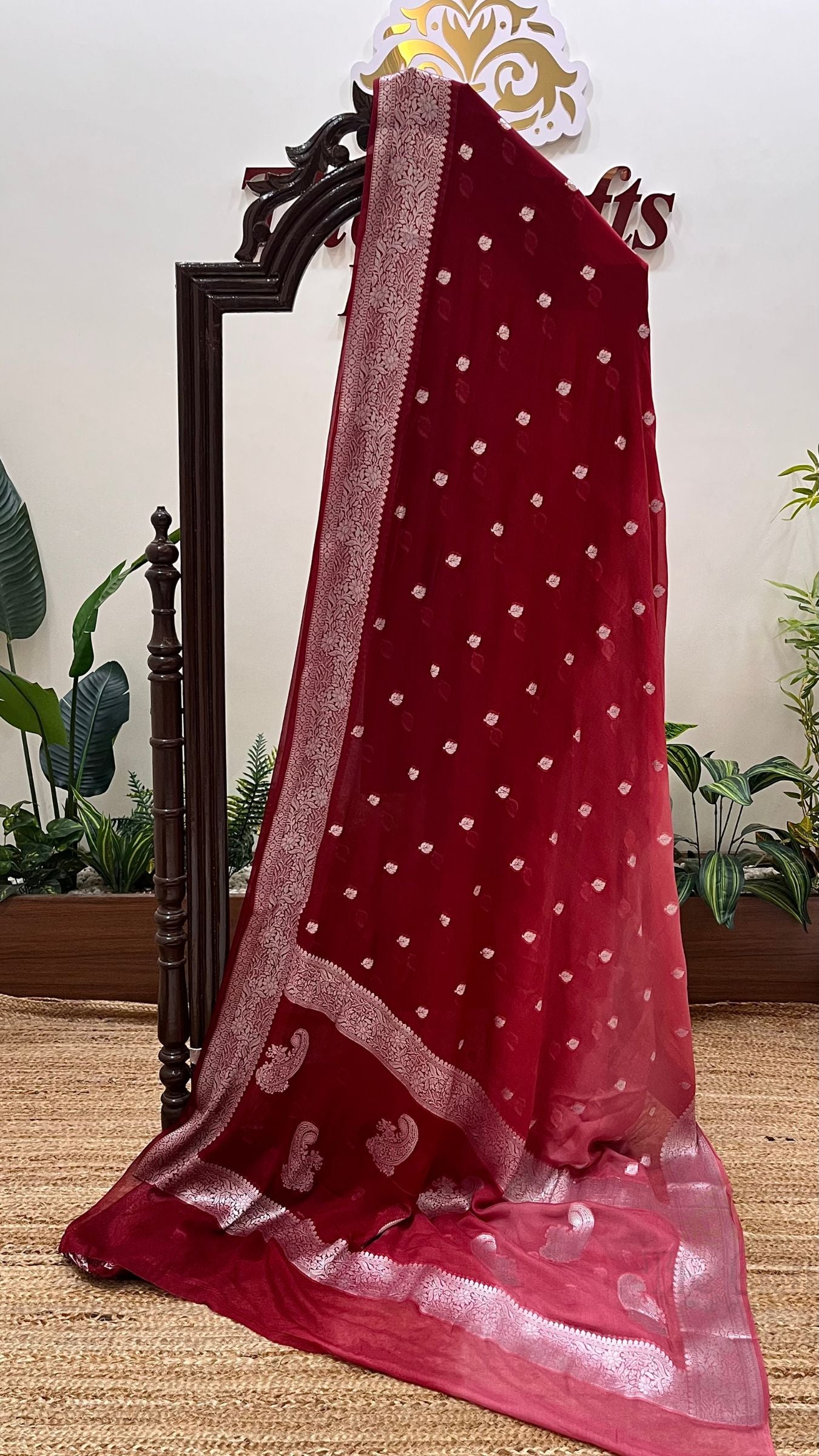 Pure Khaddi Chiffon Banarasi Saree