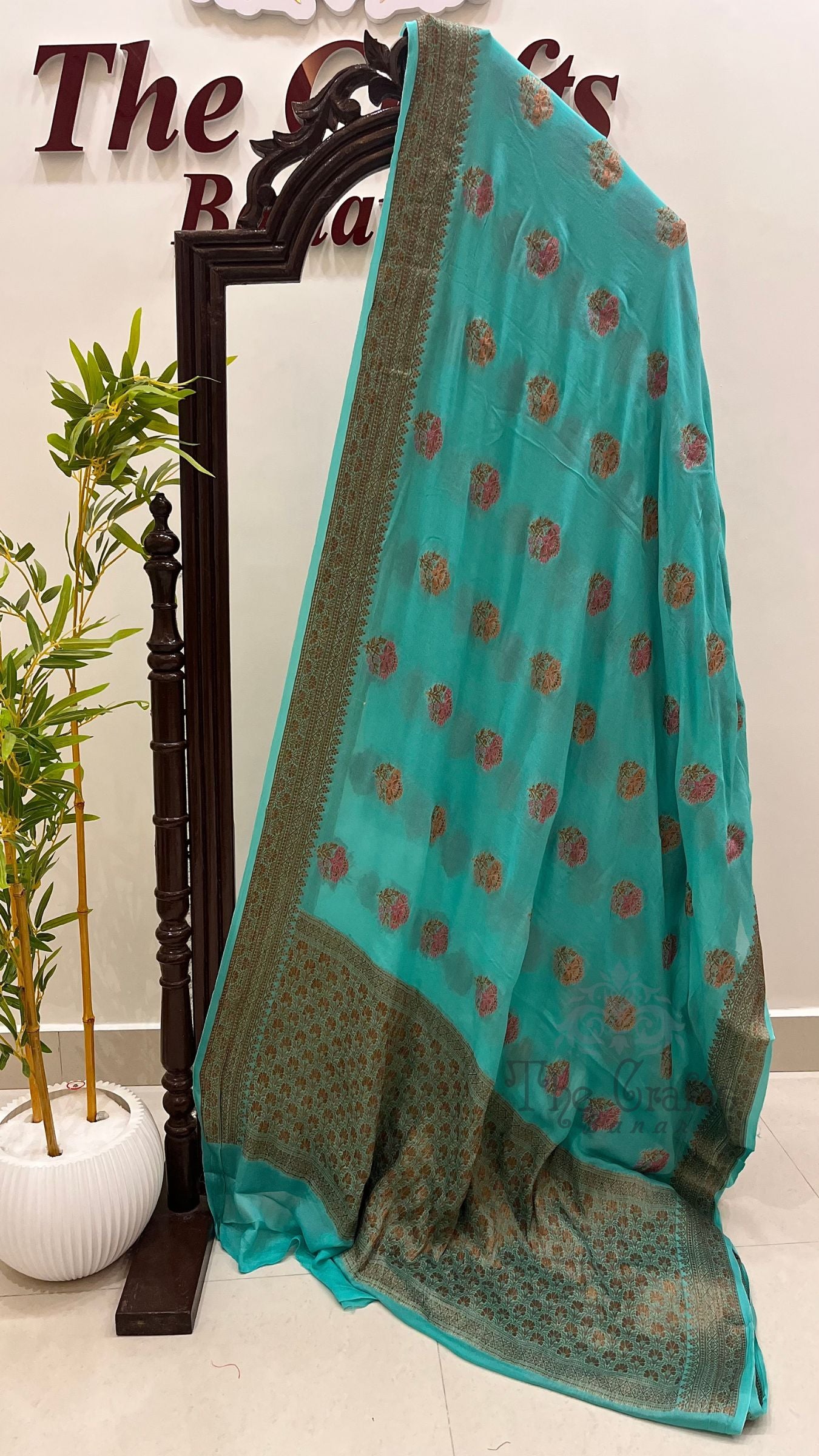 Pure Khaddi Chiffon Banarasi Saree