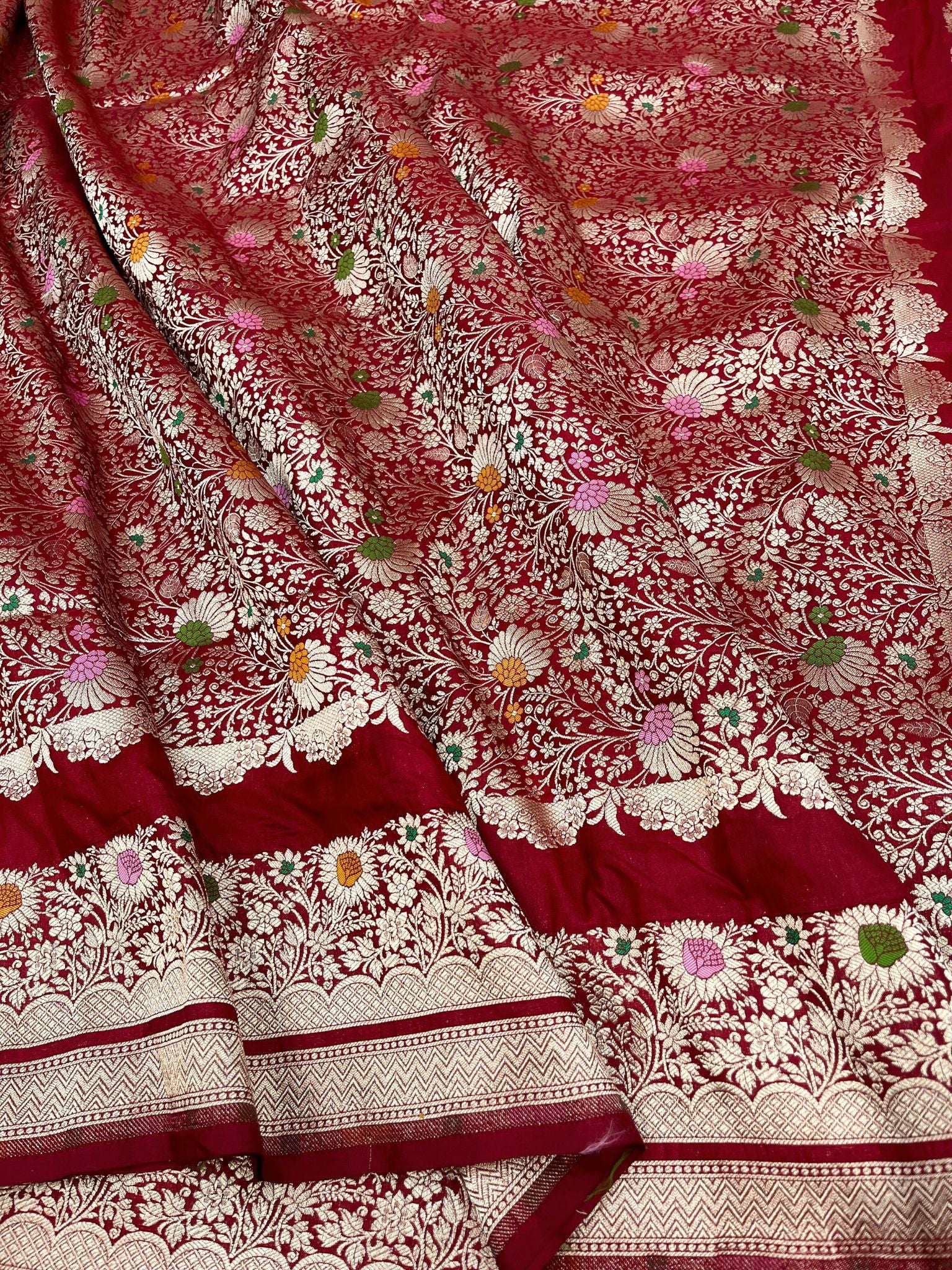 Pure Katan Silk Handloom Banarasi Saree - Tanchui Brocade Meena