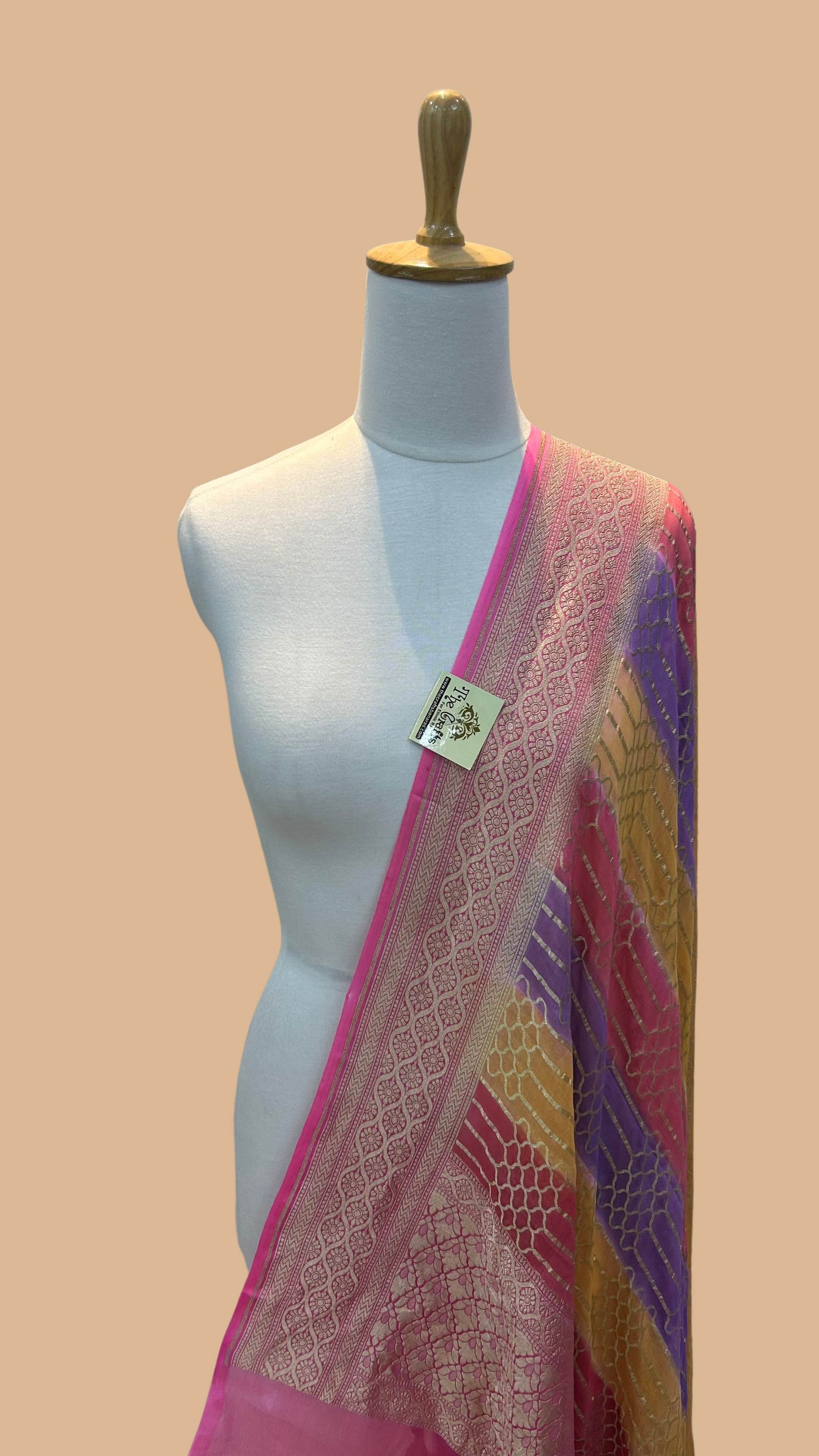 Khaddi Georgette Banarasi Dupatta - Water Zari