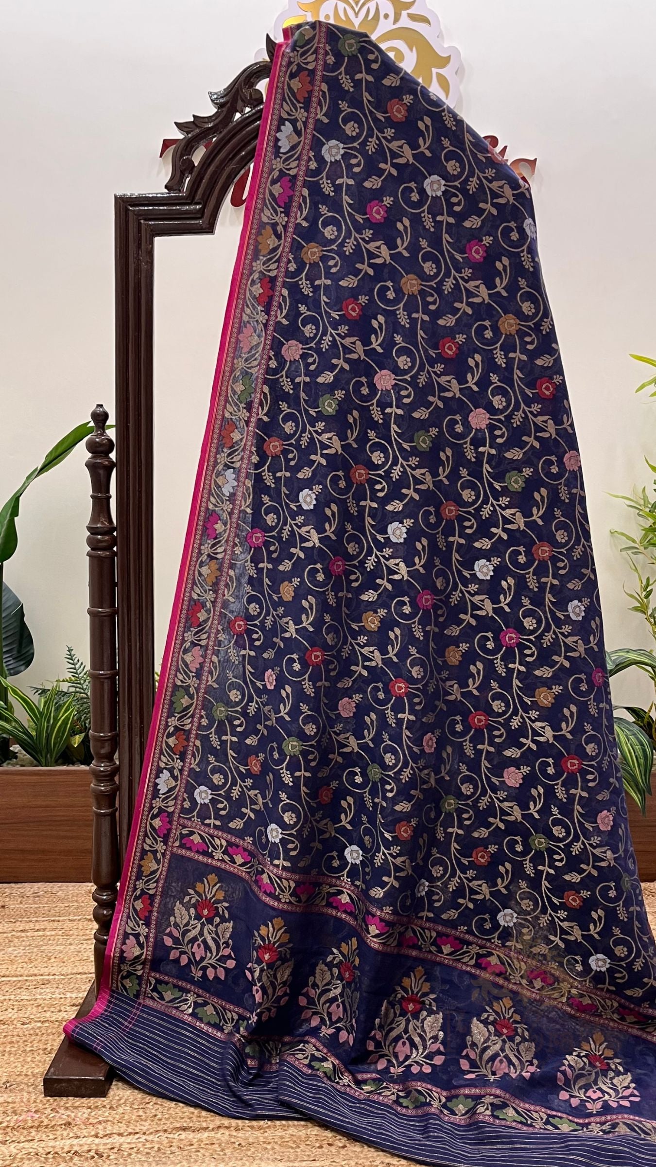 Pure Ektara Cotton Jamdani Banarasi Saree - Tilfi