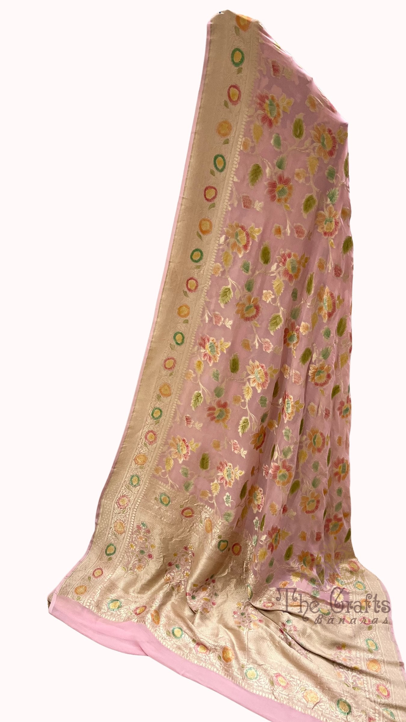 Khaddi Georgette Handloom Banarasi Saree