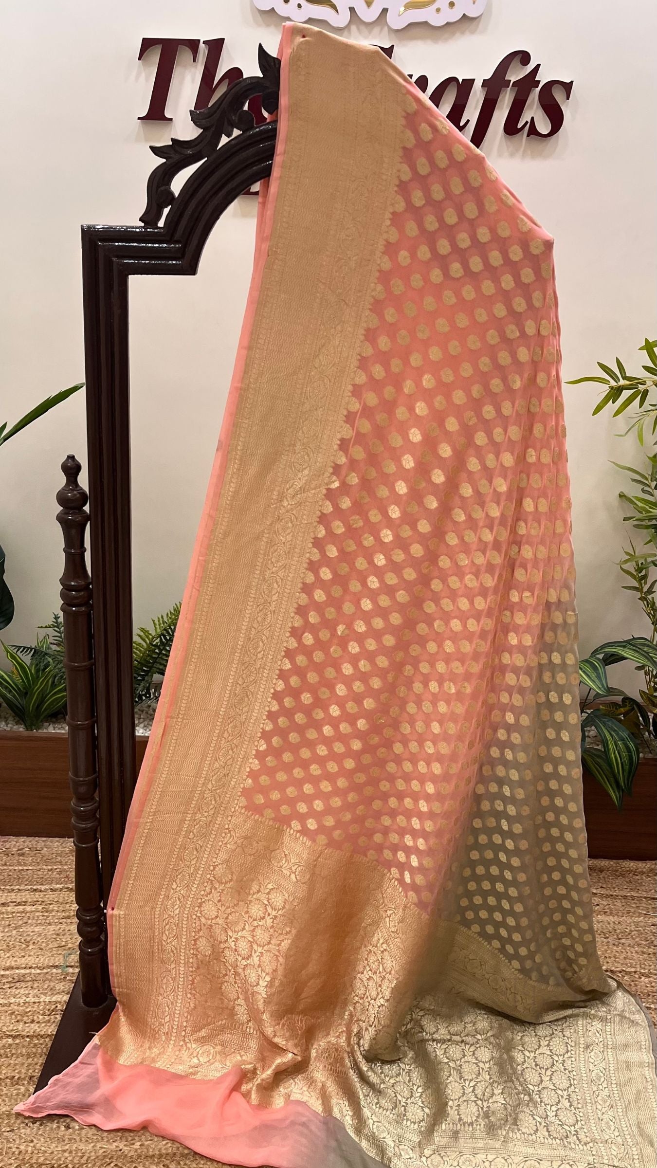Khaddi Georgette Handloom Banarasi Saree