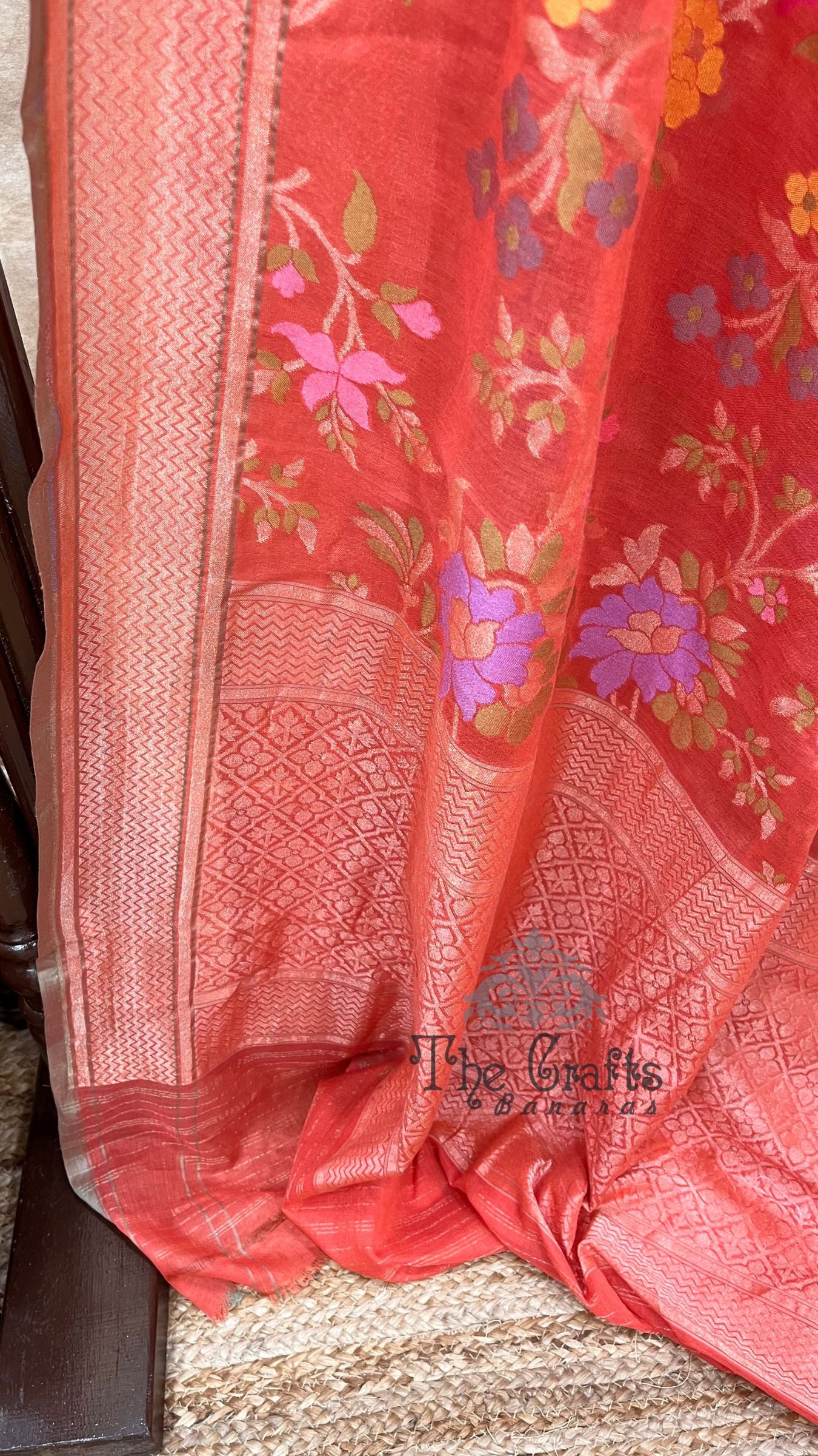 Pure Ektara Cotton Jamdani Banarasi Saree - Tilfi