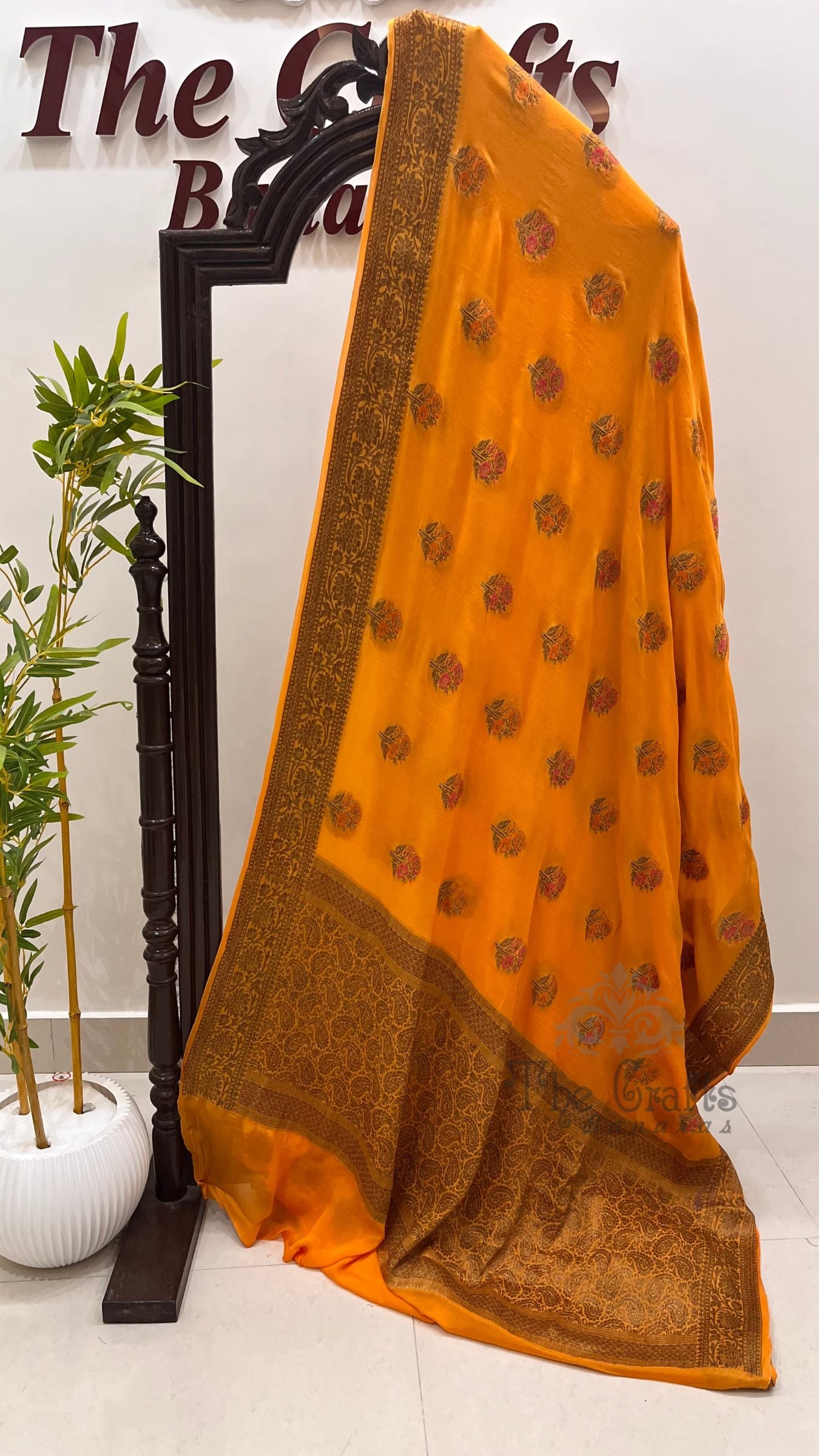 Pure Khaddi Chiffon Banarasi Saree