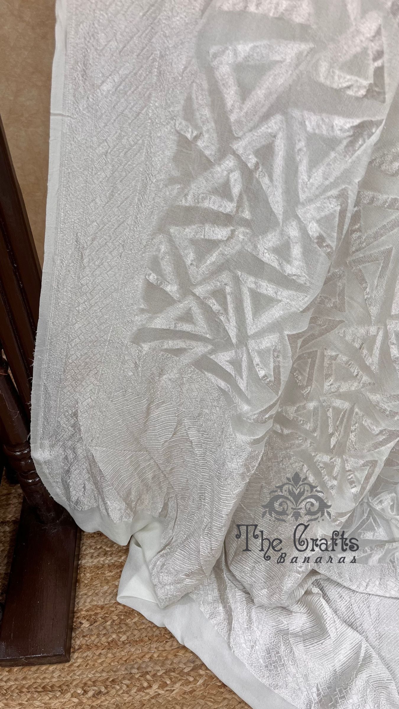 Pure Georgette Banarasi Saree - Silver Zari