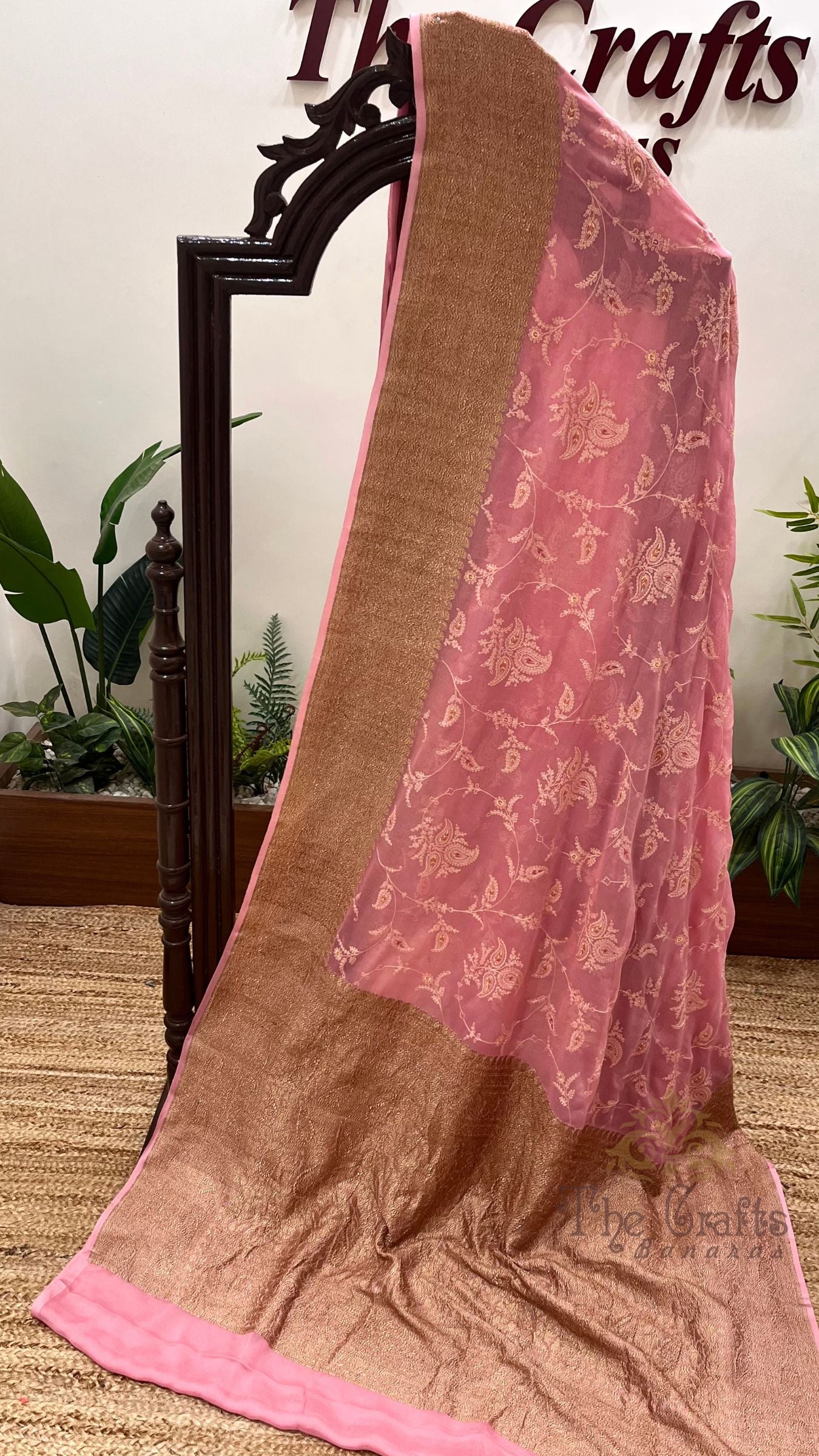 Pure Khaddi Georgette Banarasi Saree with Chikankari All Over