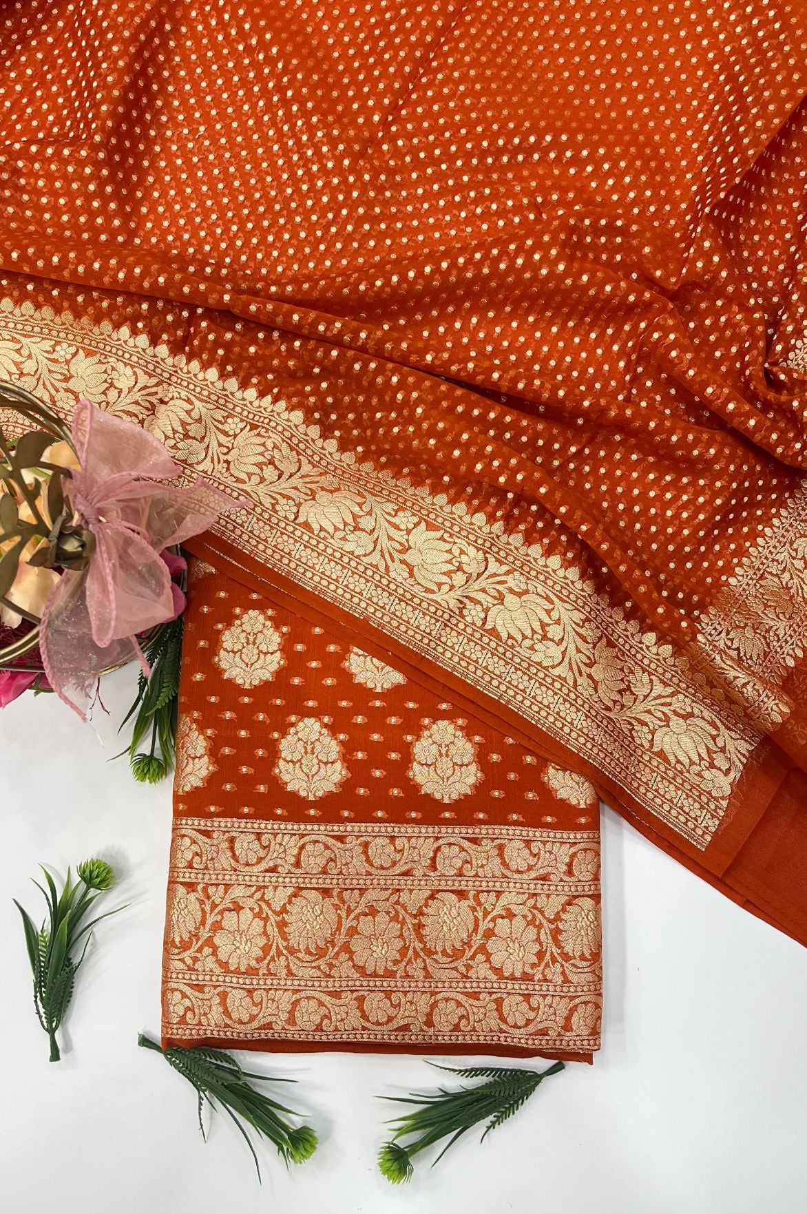 Khaddi Georgette Banarasi Dress Material