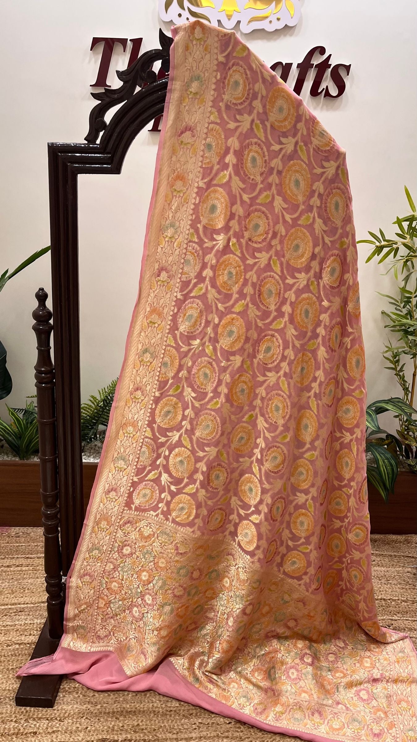Khaddi Georgette Handloom Banarasi Saree