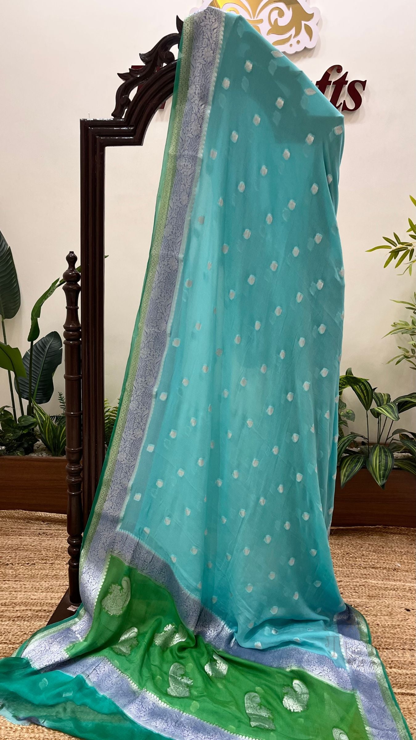 Pure Khaddi Chiffon Banarasi Saree - Rupa Buti