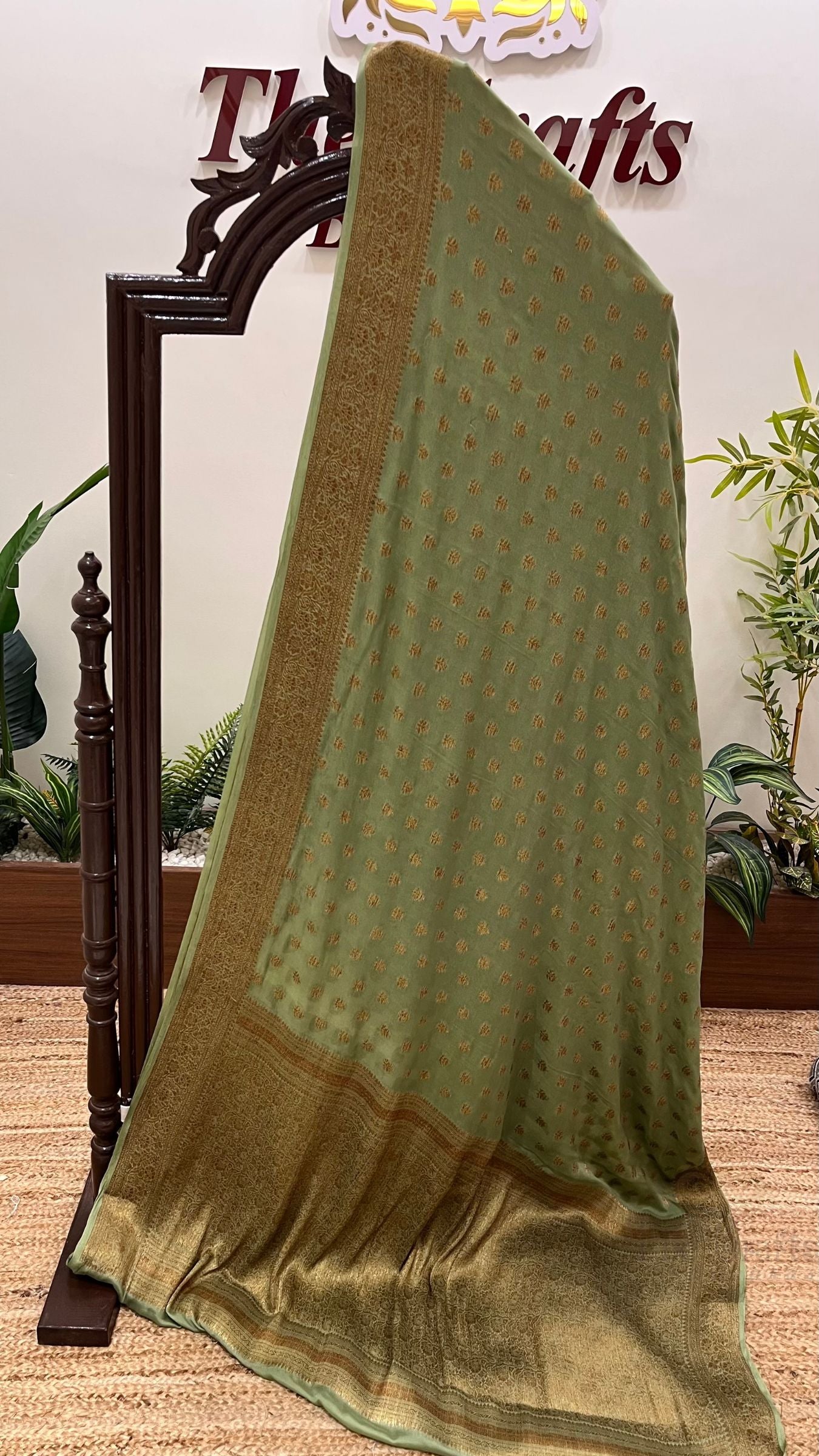 Pure Khaddi Chiffon Banarasi Saree
