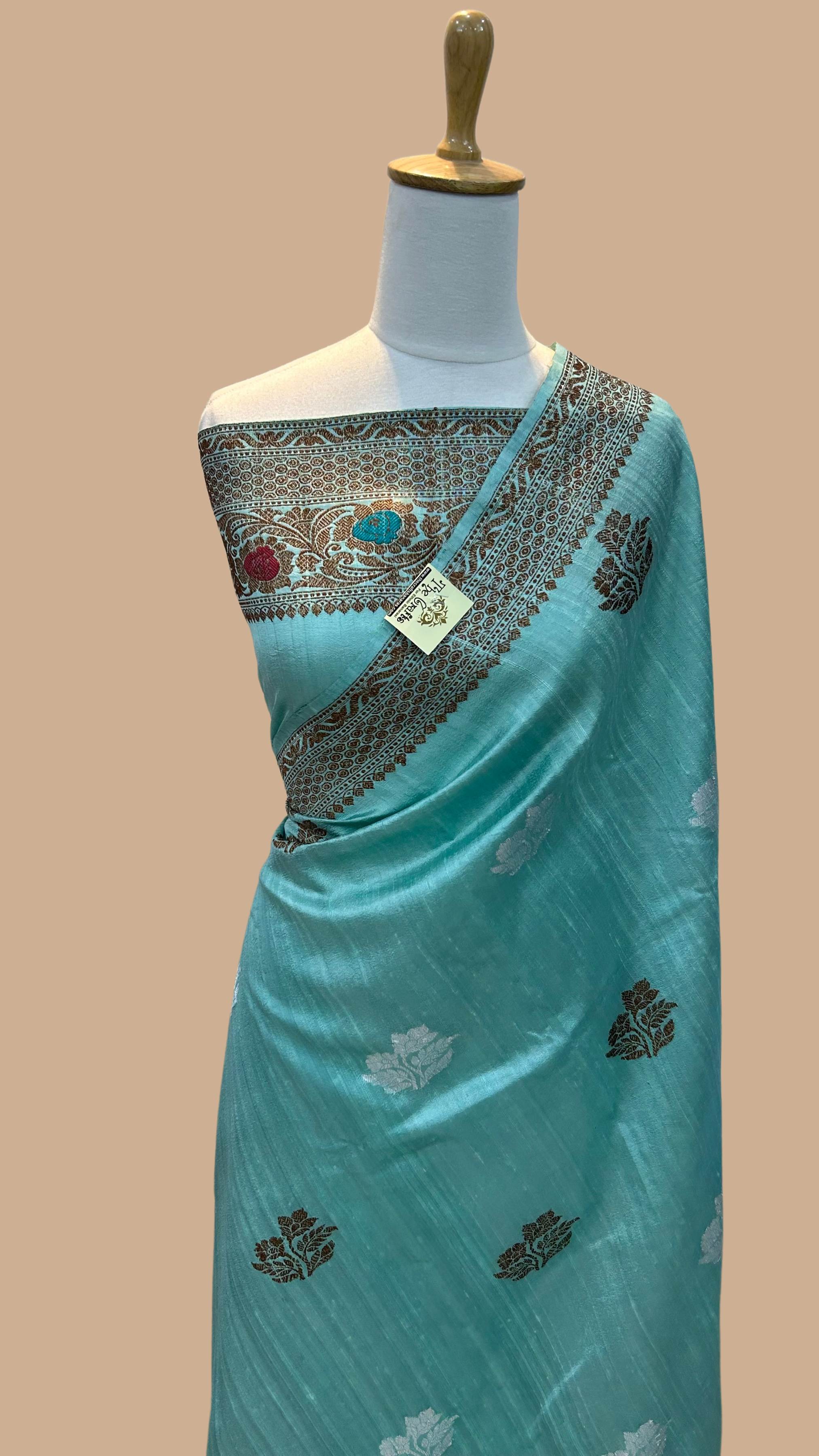 Pure Tussar Silk Handloom Banarasi Saree