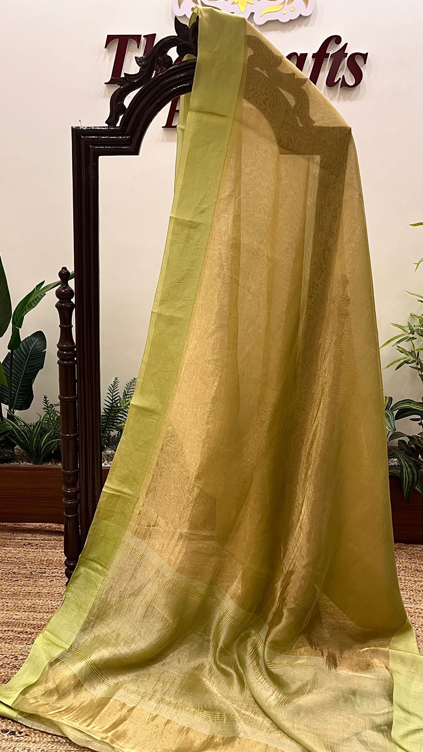 Pure Tissue Silk Handloom Banarasi Saree - with Satin Border