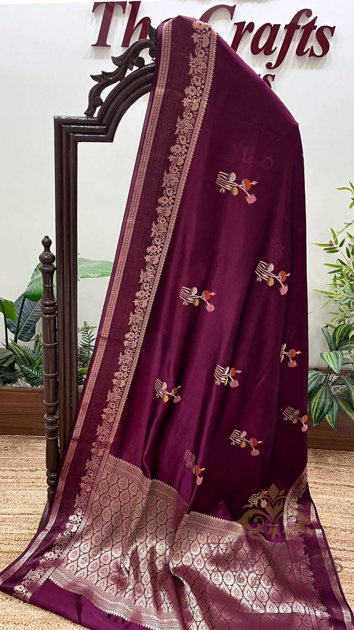 Pure  Mango Silk Handloom Banarasi Saree