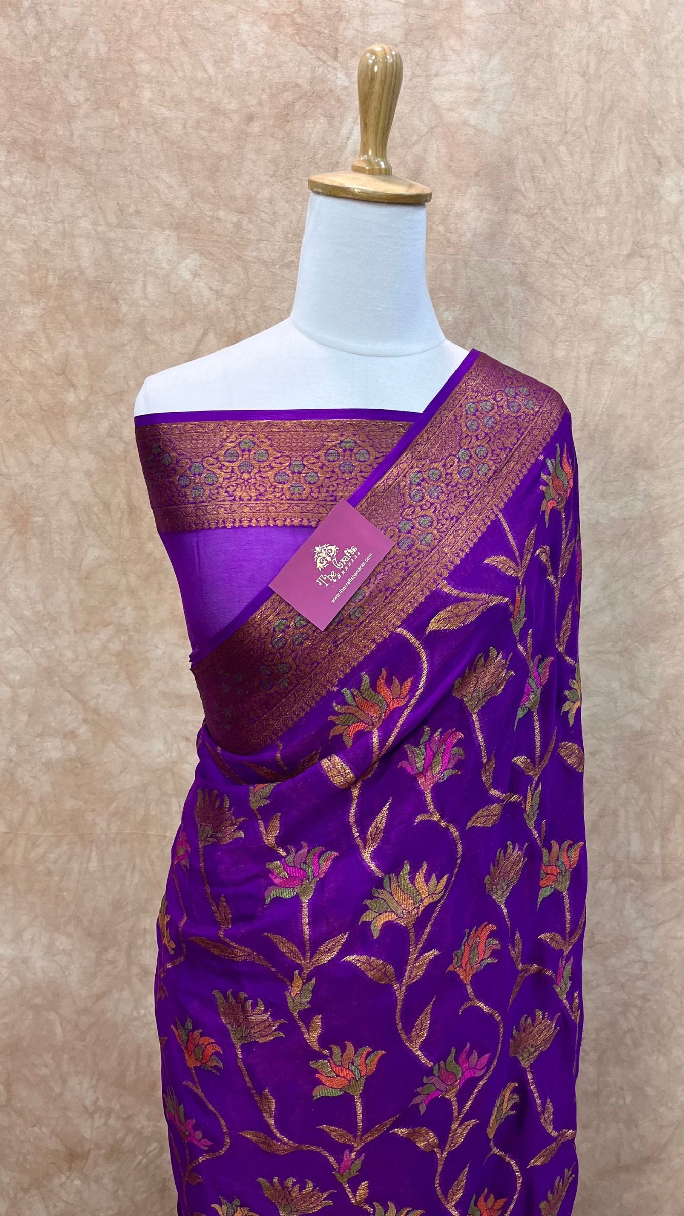 Pure Khaddi Chiffon Banarasi Saree