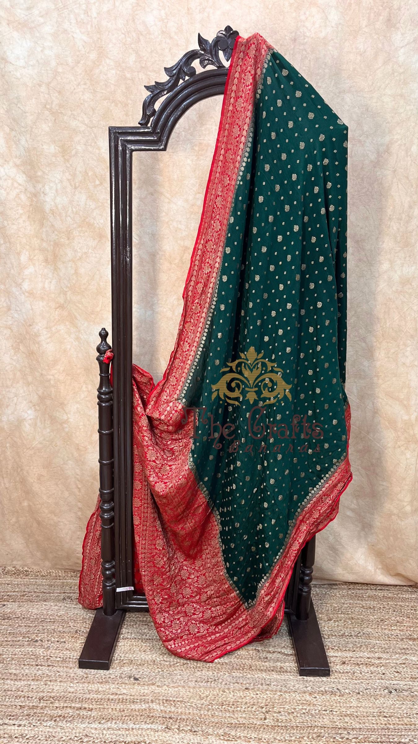 Pure Crepe Georgette Banarasi Saree - Antique Zari