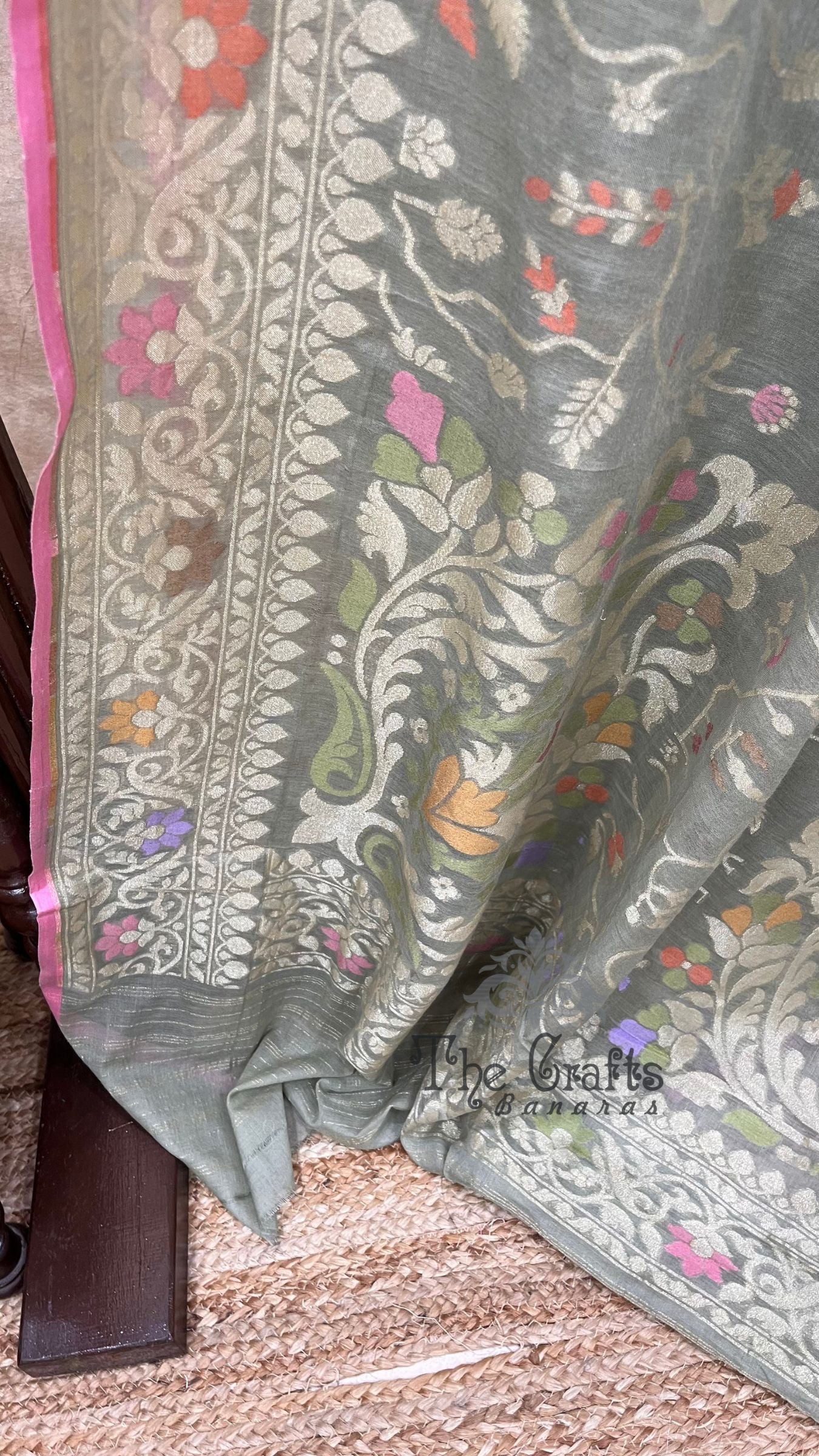 Pure Ektara Cotton Jamdani Banarasi Saree - Tilfi