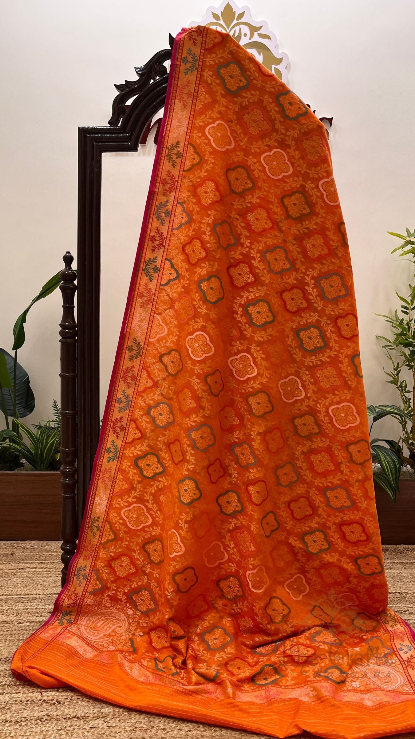 Pure Ektara Cotton Jamdani Banarasi Saree - Tilfi