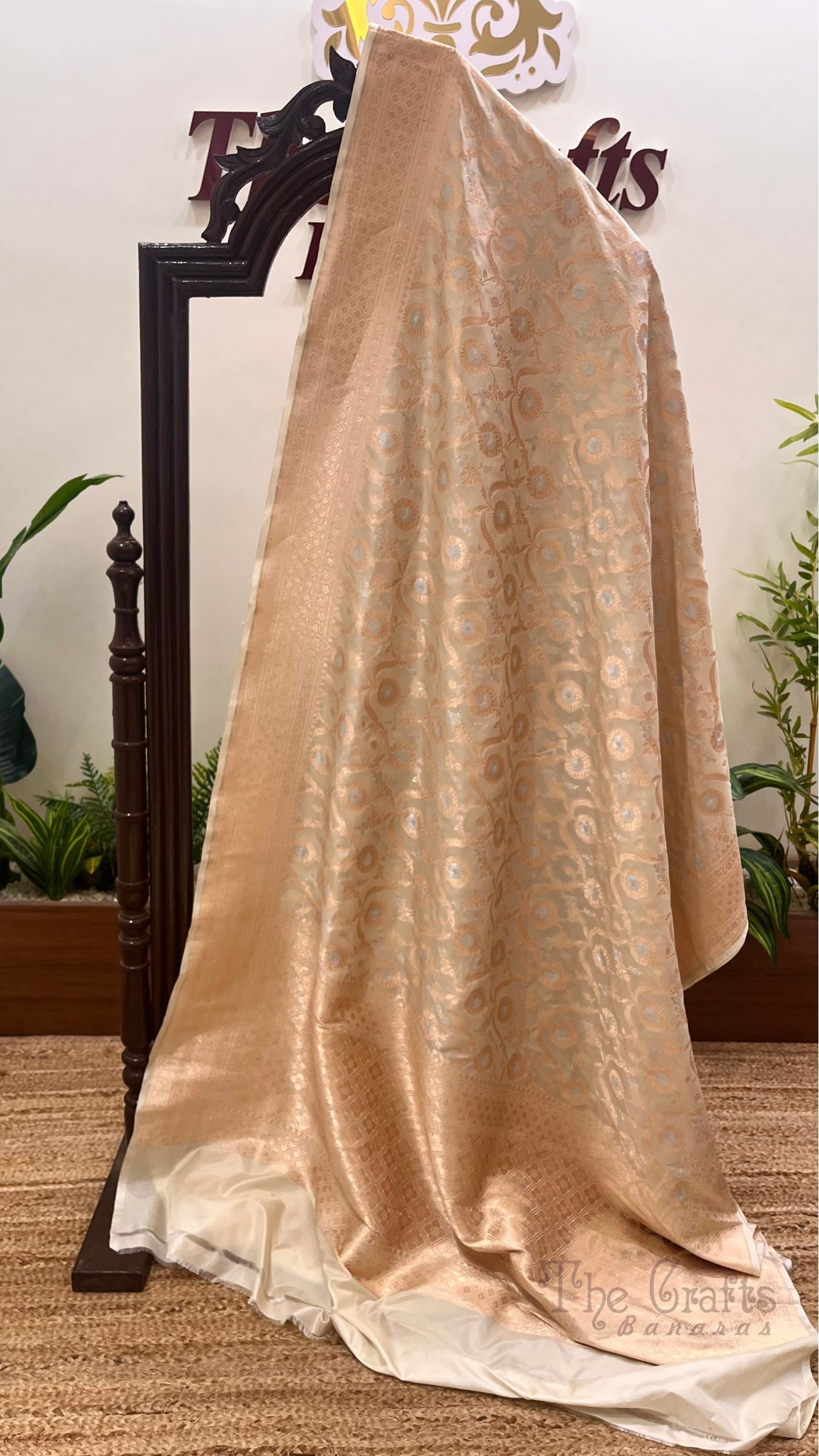 Pure Katan Silk Handloom Banarasi Saree - All Over Sona Rupa Jaal Work