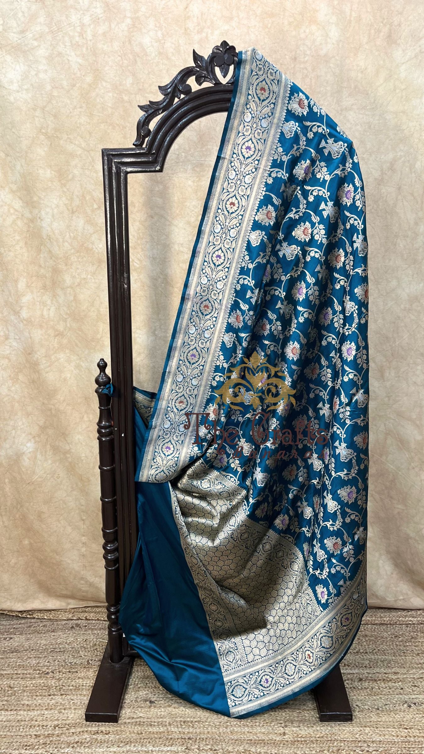 Pure Katan Silk Handloom Banarasi Saree - All over meenakari Jaal work