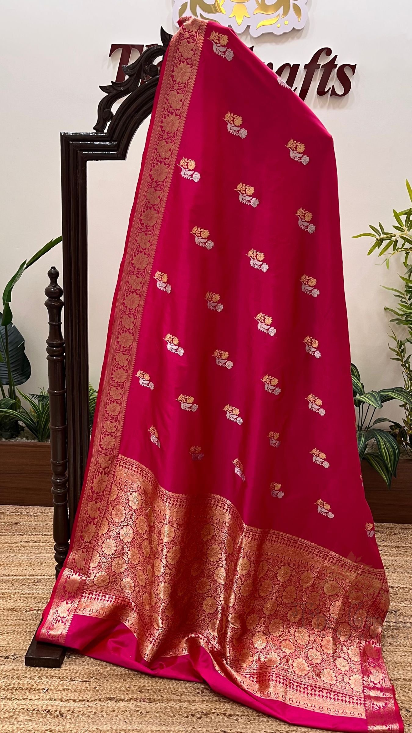 Pure  Mango Silk Handloom Banarasi Saree