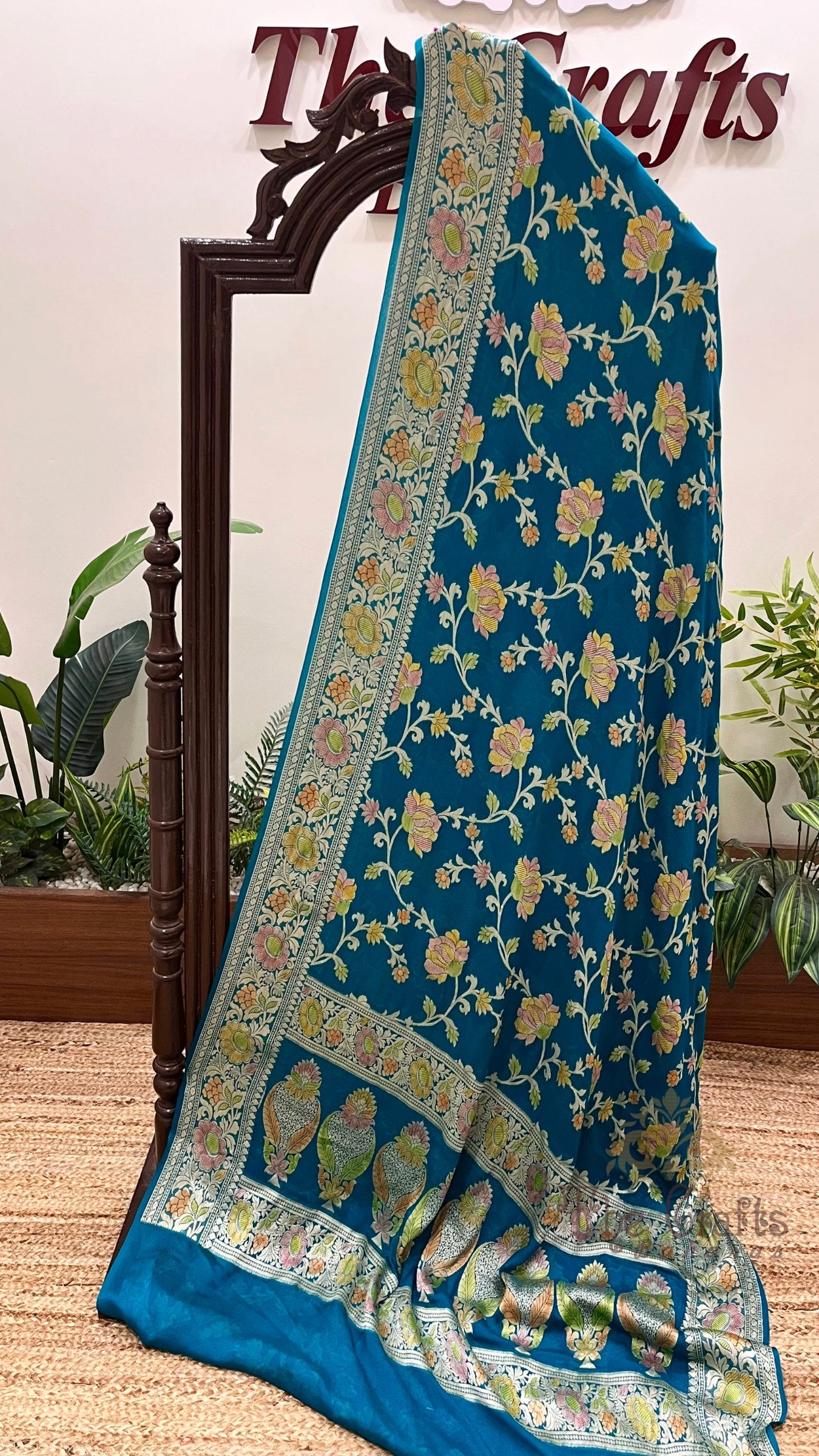 Pure Khaddi Chiffon Banarasi Saree