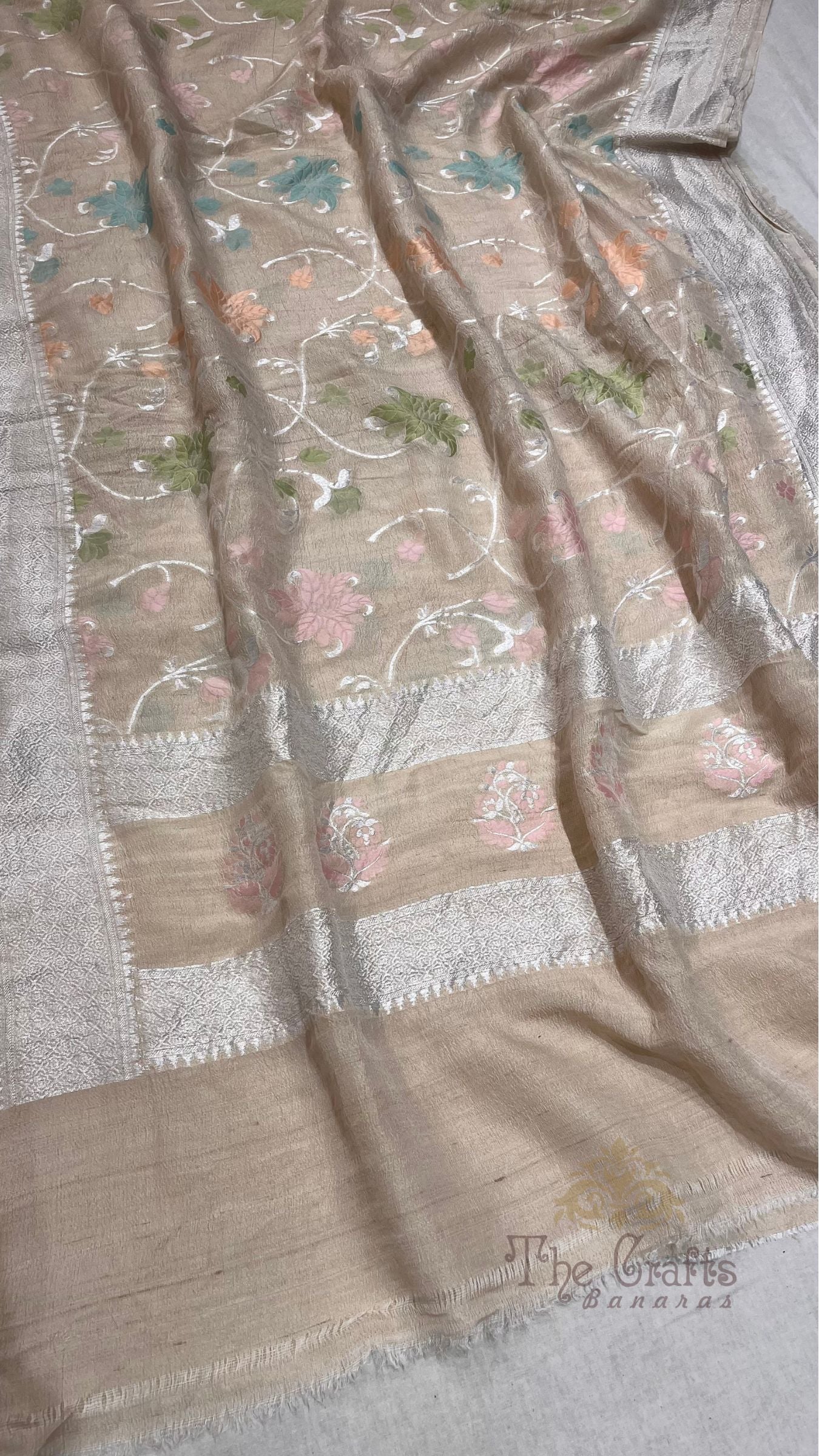 Pure Tussar Georgette Silk Banarasi Handloom Dupatta