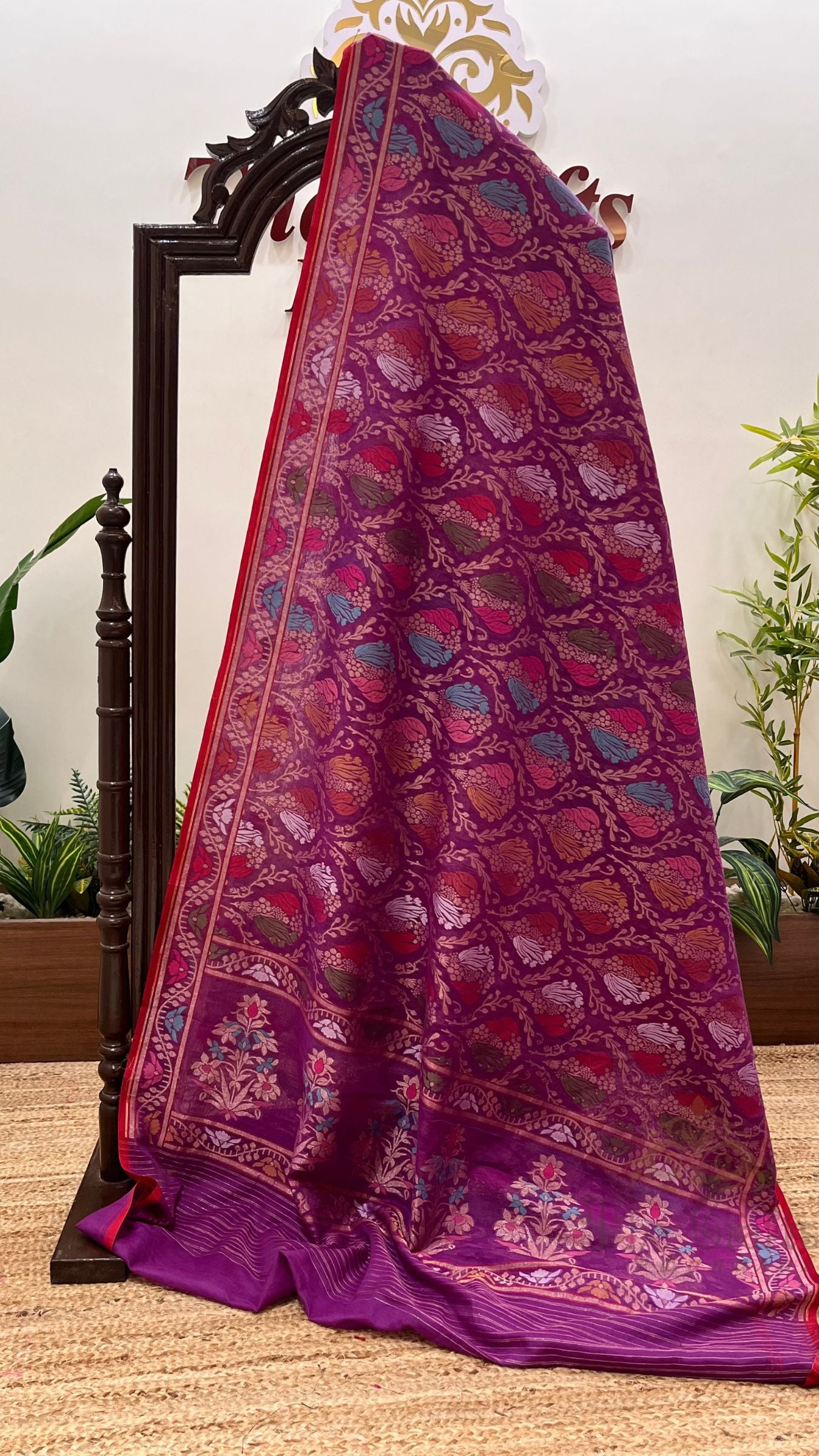 Pure Ektara Cotton Jamdani Banarasi Saree - Tilfi