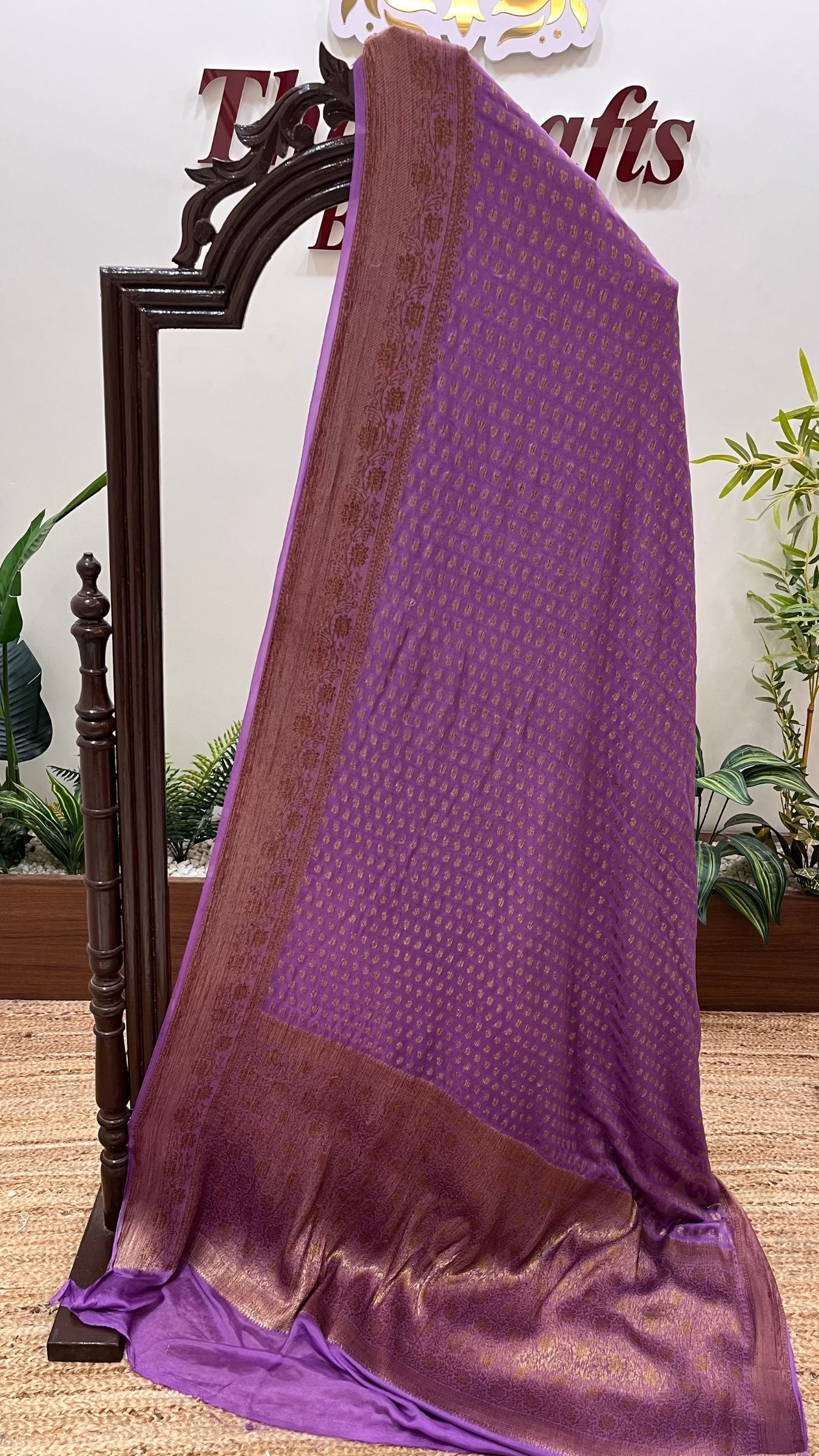 Pure Khaddi Chiffon Banarasi Saree