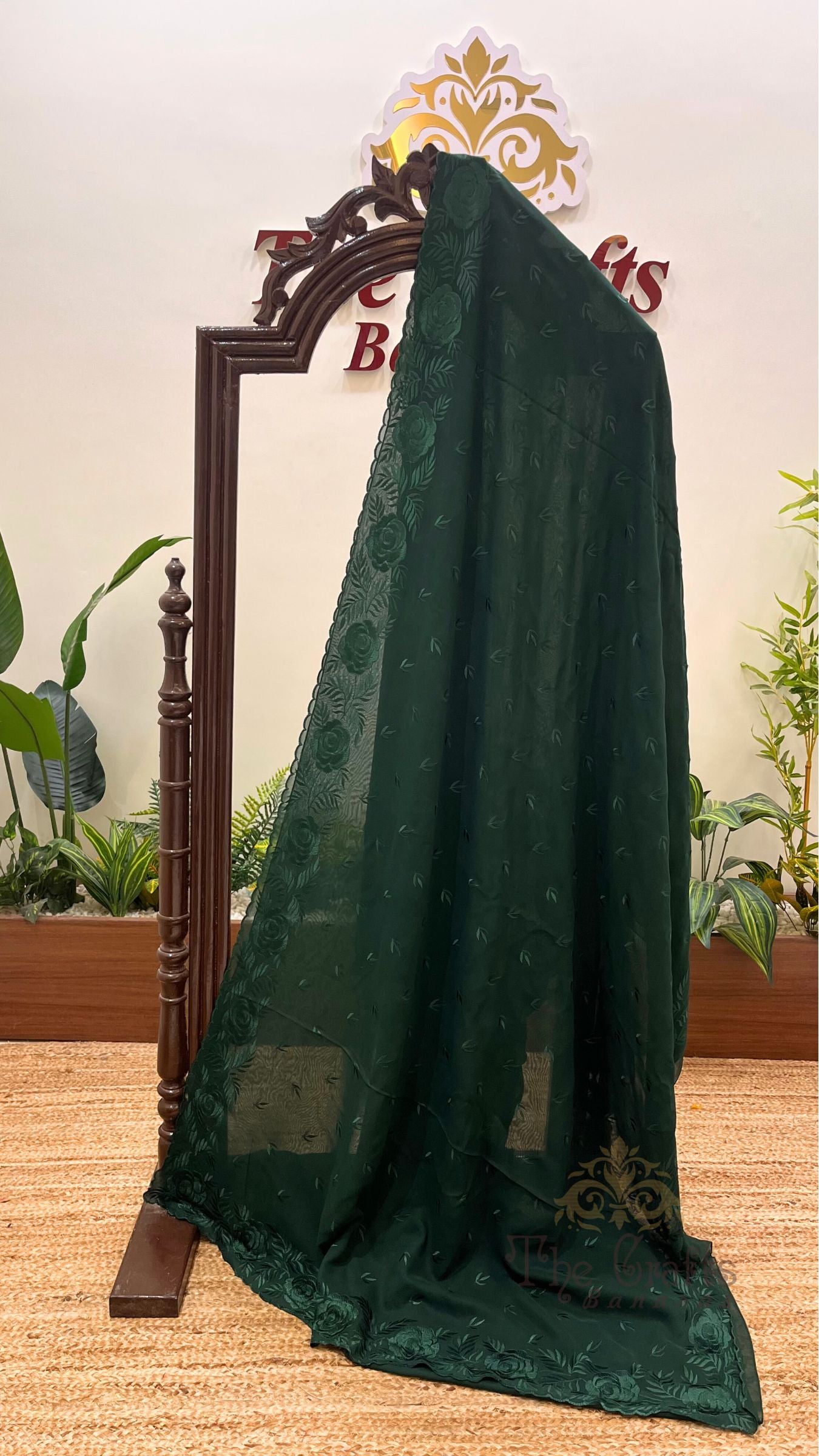 Pure Georgette Chikankari Handloom Banarasi Saree