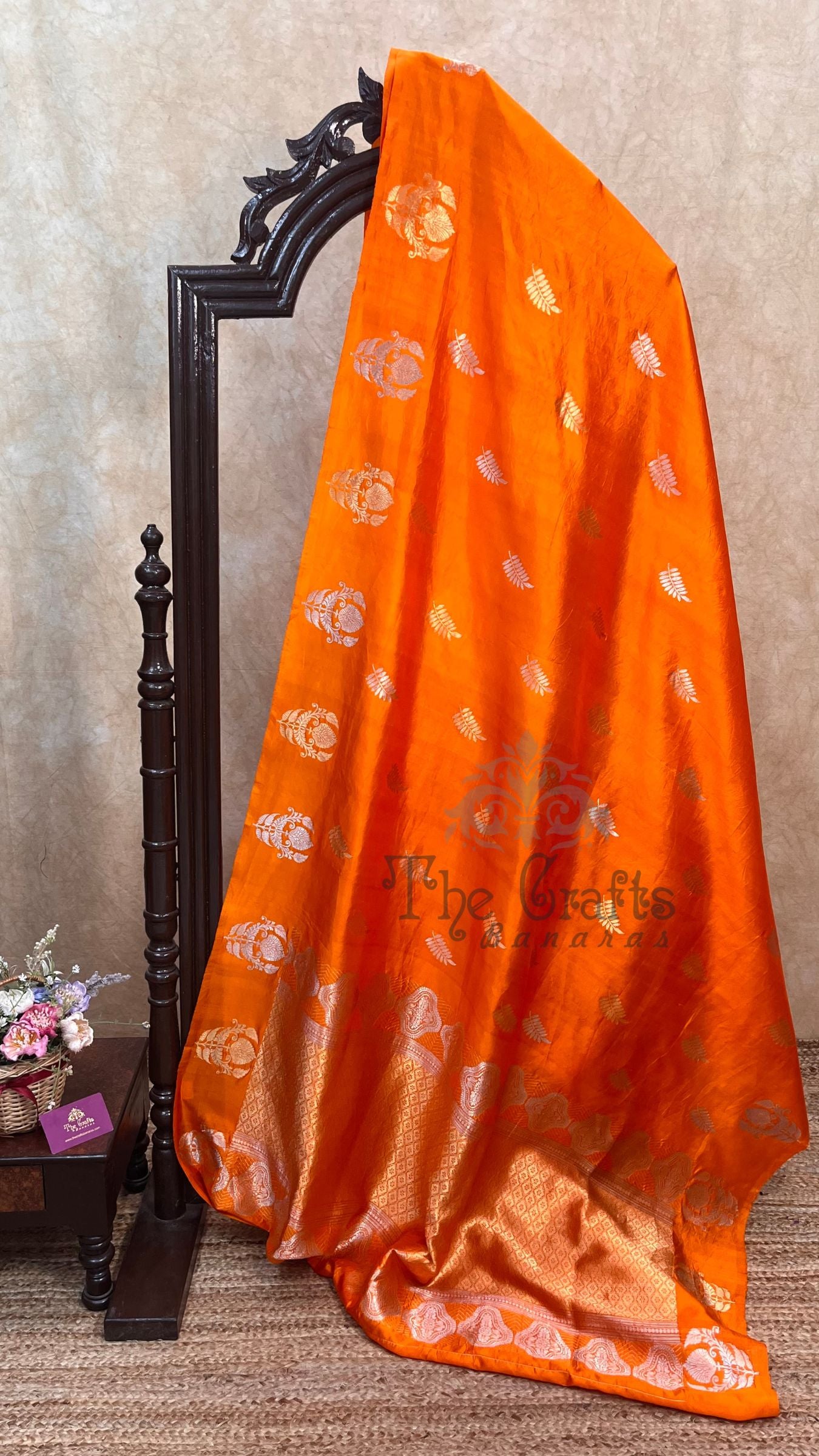 Pure  Mango Silk Handloom Banarasi Saree