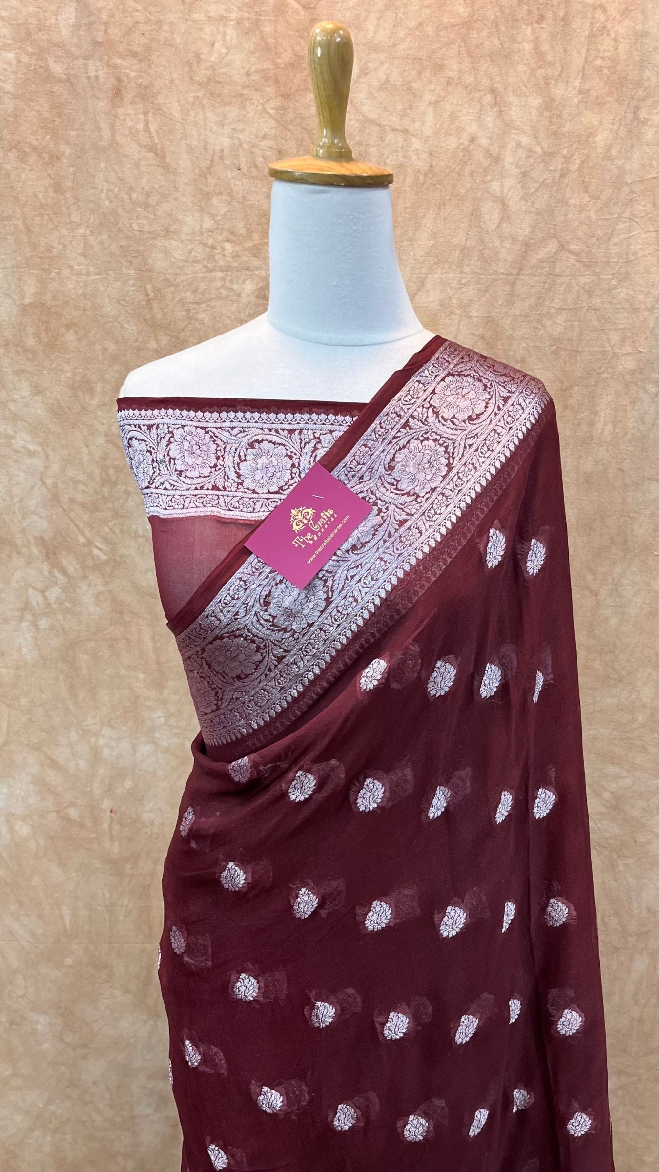 Pure Khaddi Chiffon Banarasi Saree