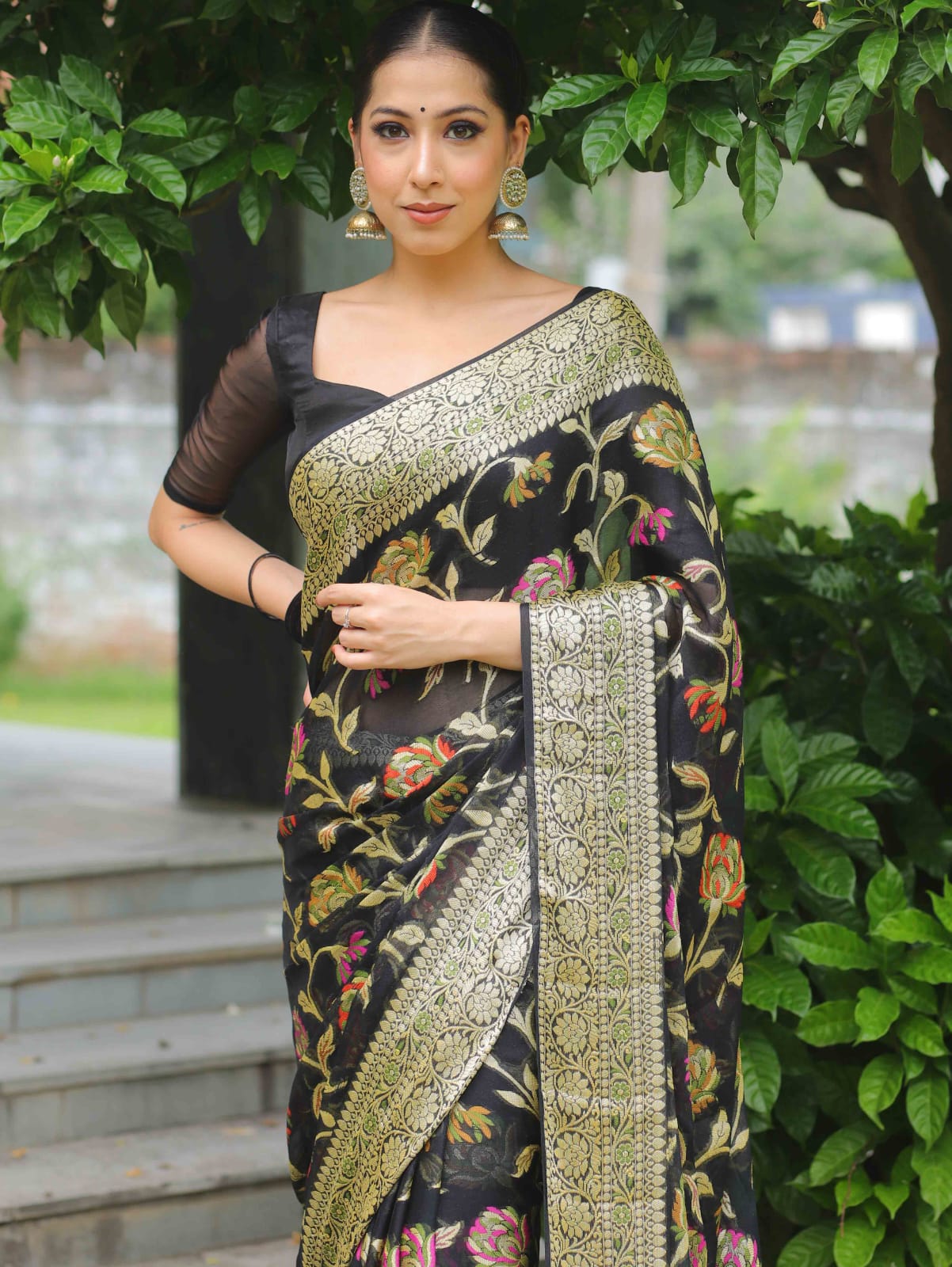 Pure Khaddi Chiffon Banarasi Saree