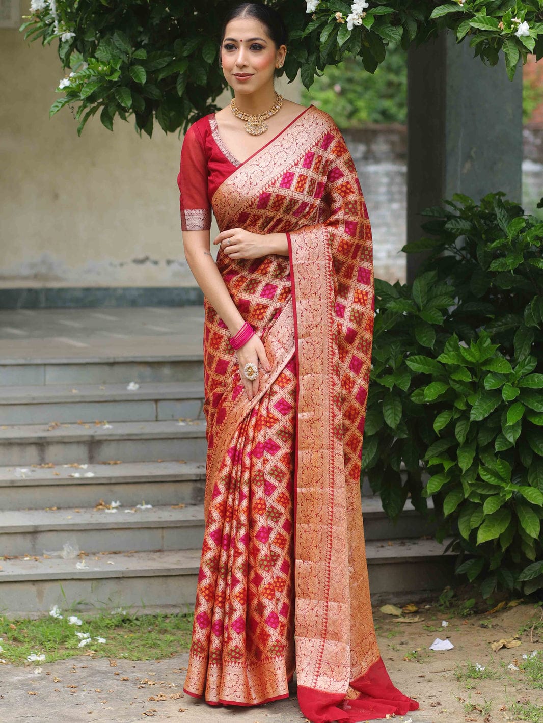 Pure Khaddi Chiffon Banarasi Saree