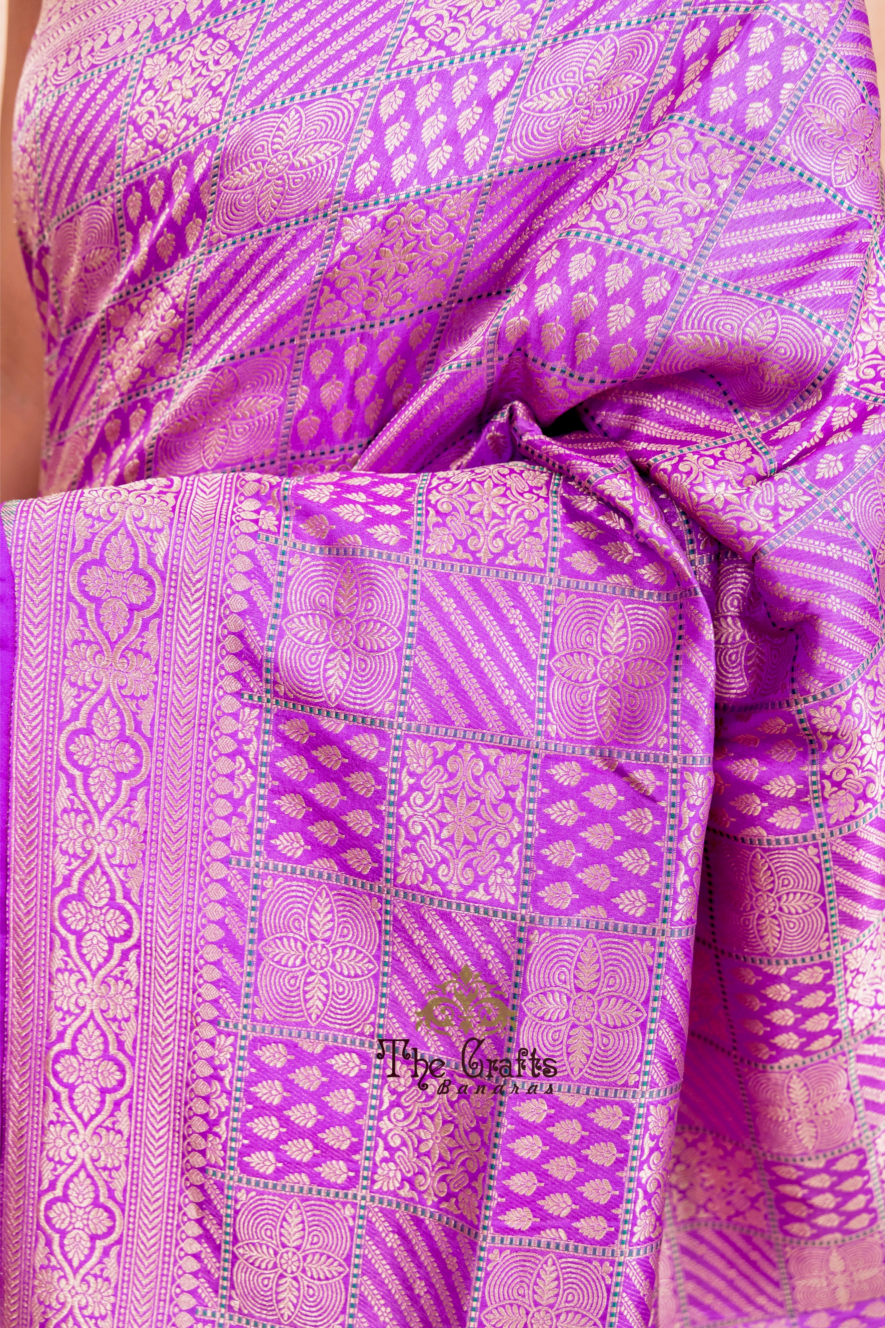 Pure Katan Silk Handloom Banarasi Saree - Tanchui Brocade Meena