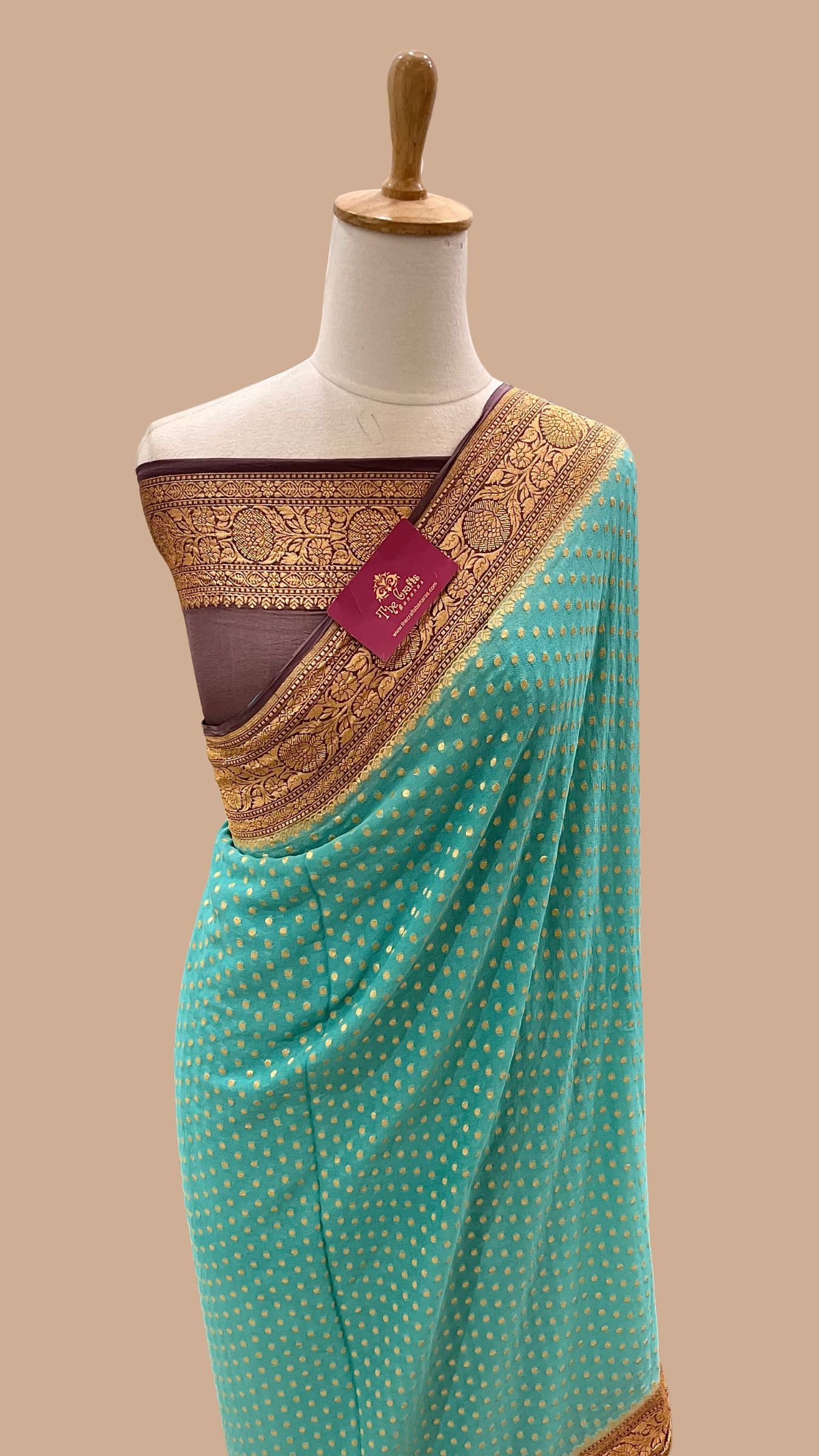 Khaddi Georgette Handloom Banarasi Saree